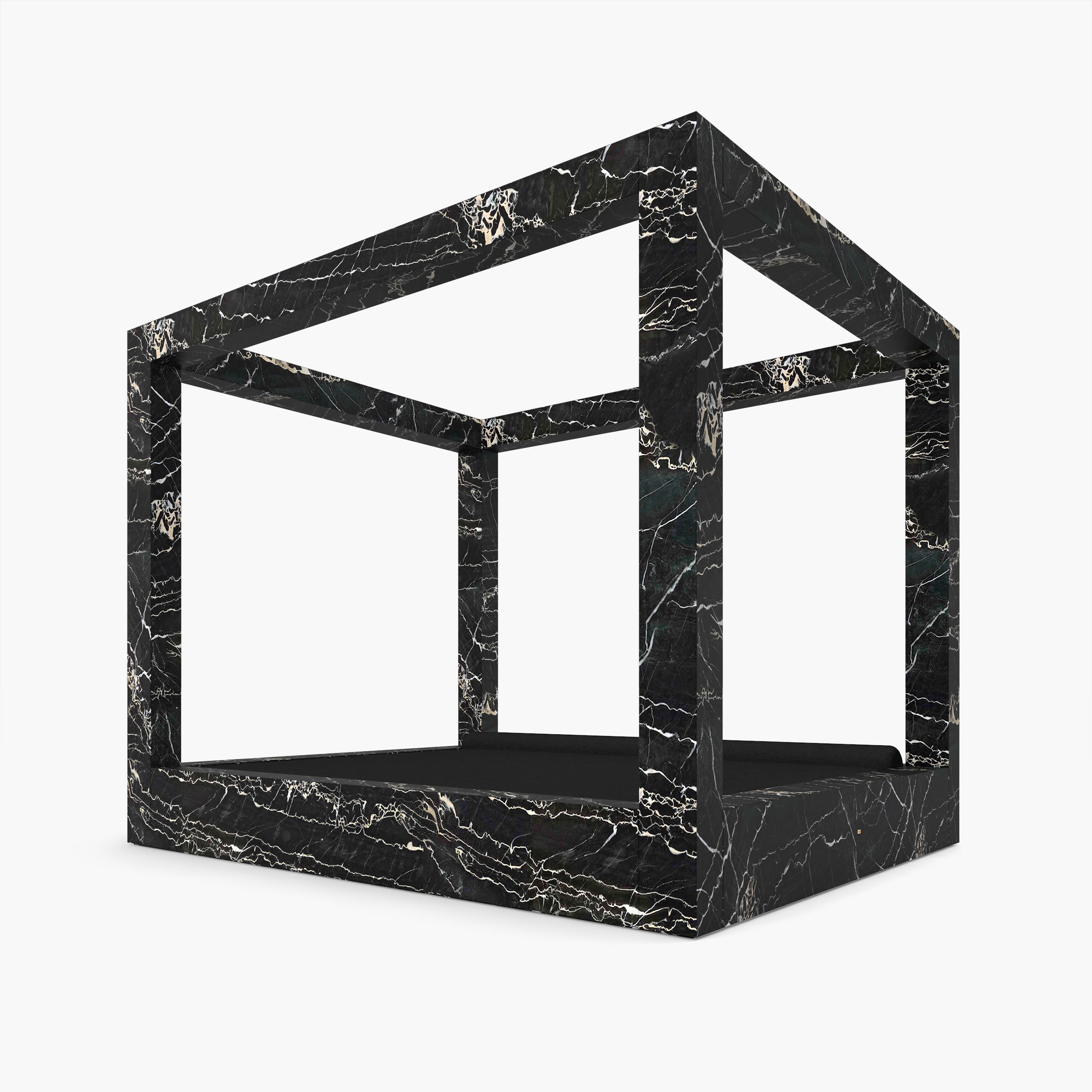 Bett  Luxury Furniture Marmor Schwarz Felix Schwake 20 421 RECHTECK