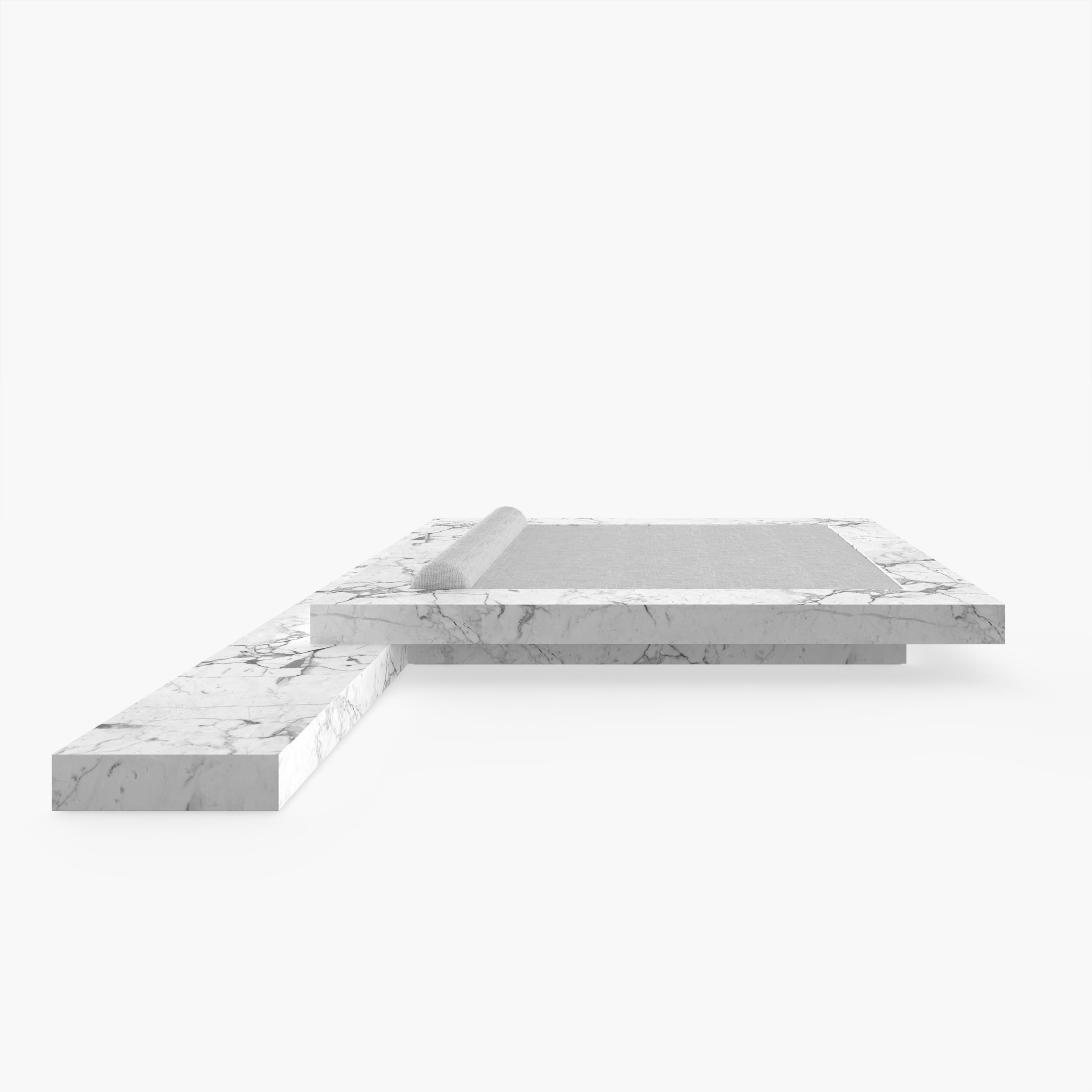 Bett Limited Edition Art Marmor Weiss Felix Schwake 20 420 RECHTECK