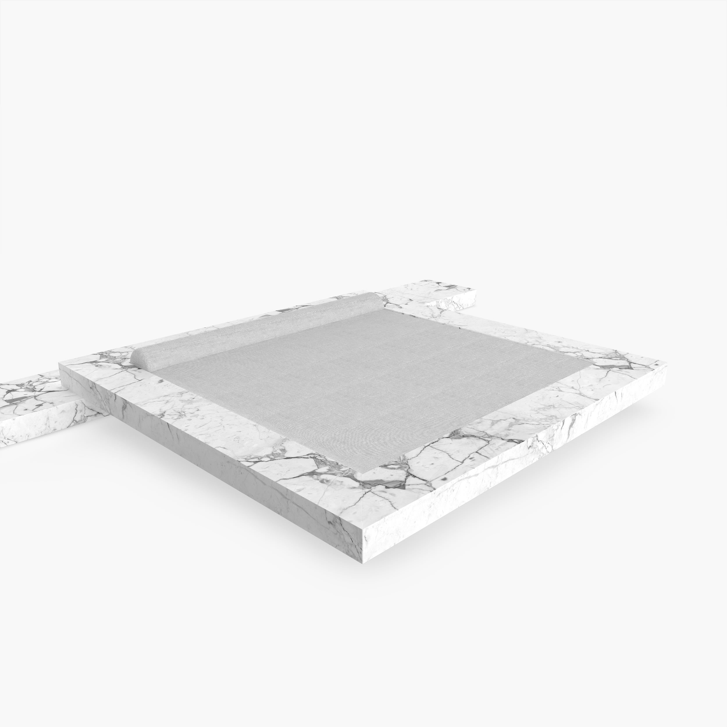 Bett Puristisches Kunstwerk Marmor Weiss Felix Schwake 20 420 RECHTECK