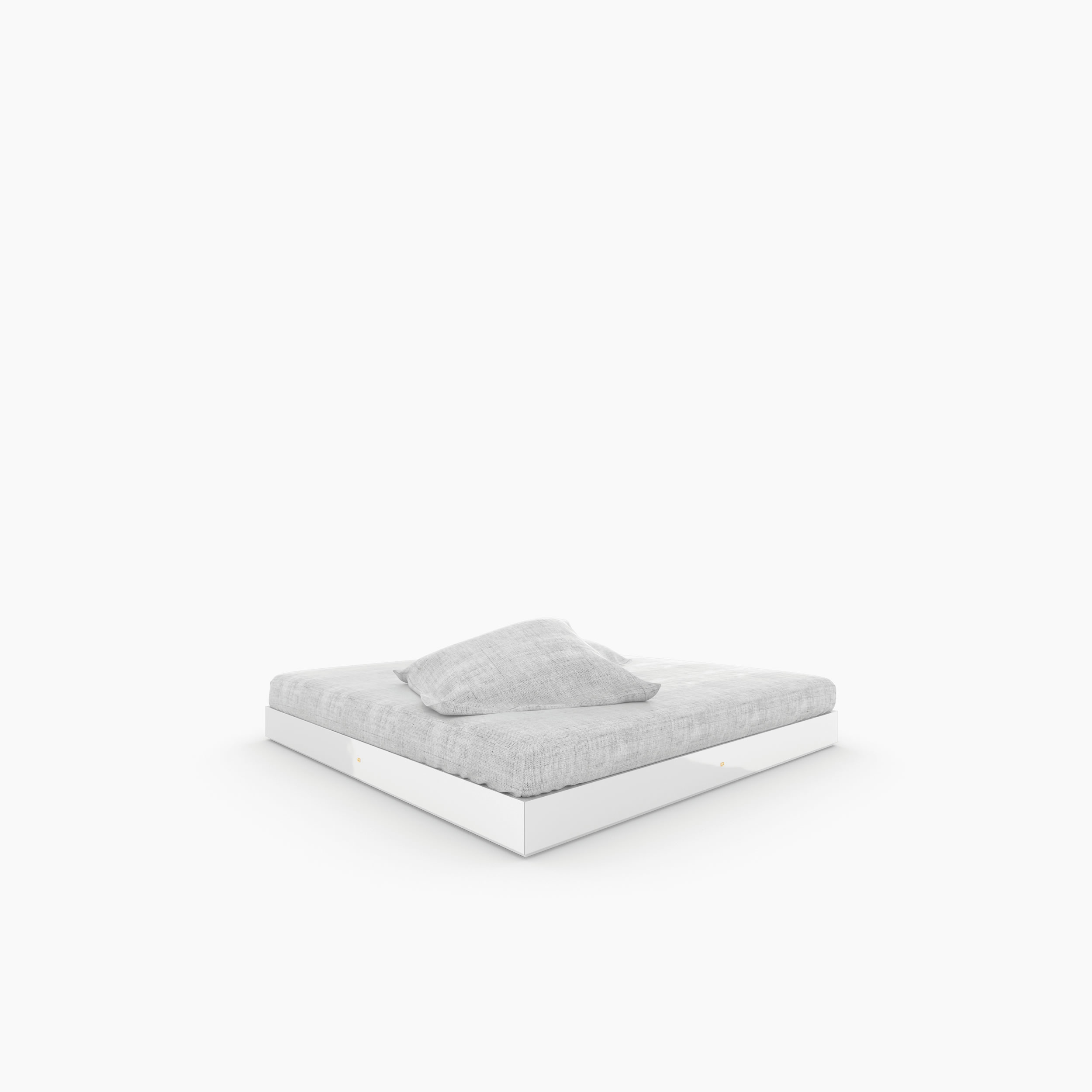 Bett flach weiss all white Schlafzimmer art furniture Betten FS 14 FELIX SCHWAKE