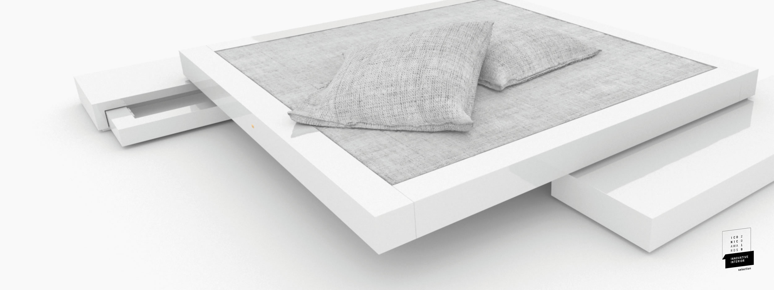 Bett flach weiss bolddesign Schlafzimmer one of akind Betten FS 16 FELIX SCHWAKE RECHTECK