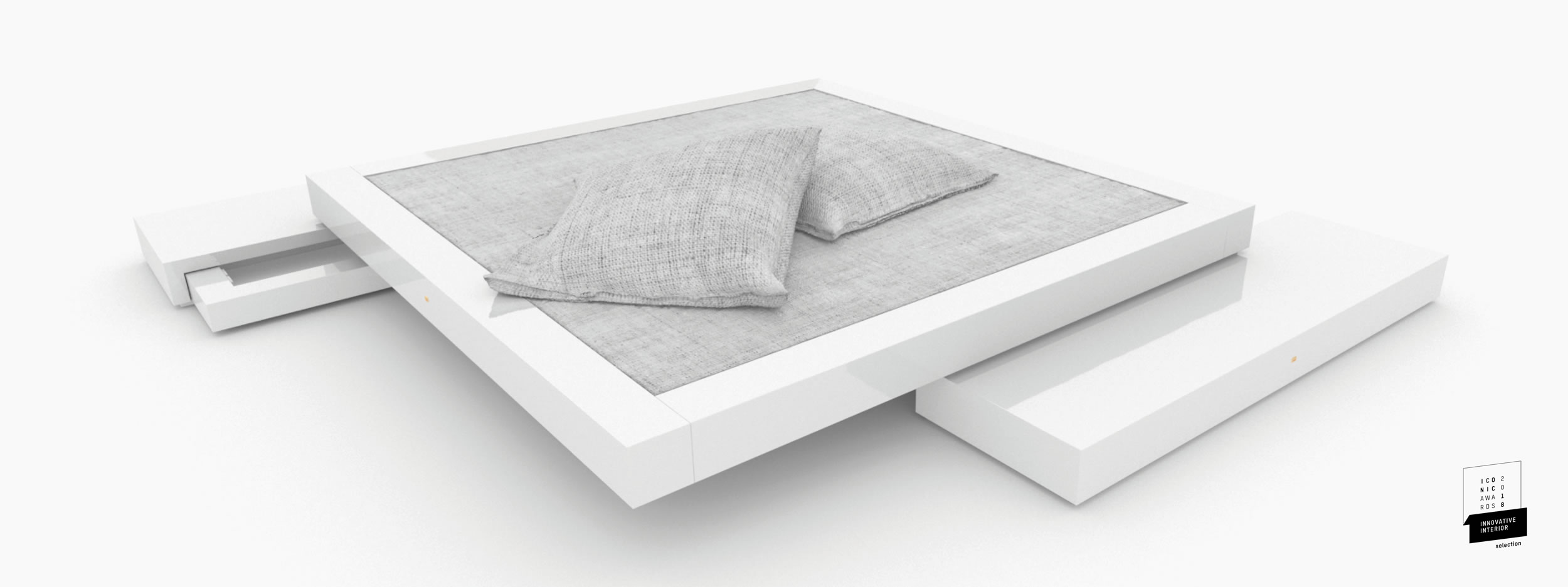 Bett flach weiss modernluxury Schlafzimmer art Betten FS 16 FELIX SCHWAKE RECHTECK