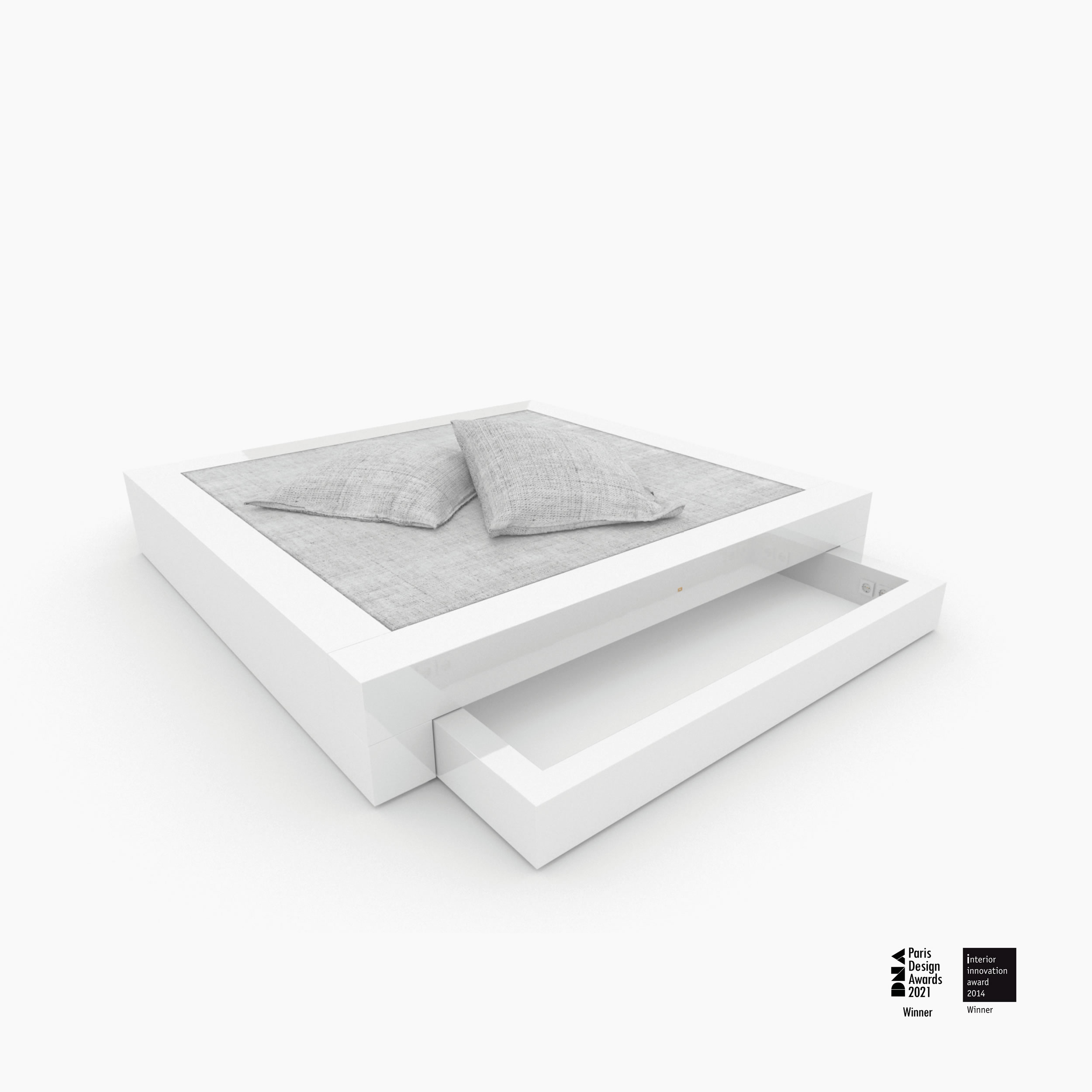 Bett quadratisch weiss contemporarysculpture Schlafzimmer home renovation Betten FS 2 FELIX SCHWAKE
