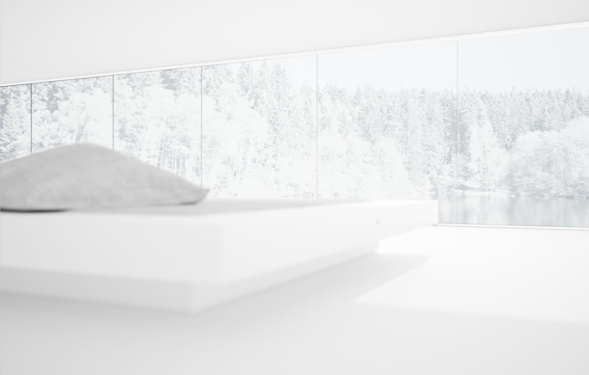 DESIGN BETT II mass geschneidertes weiss Bett SchwebendLuxus puristisches Interior Design RECHTECK