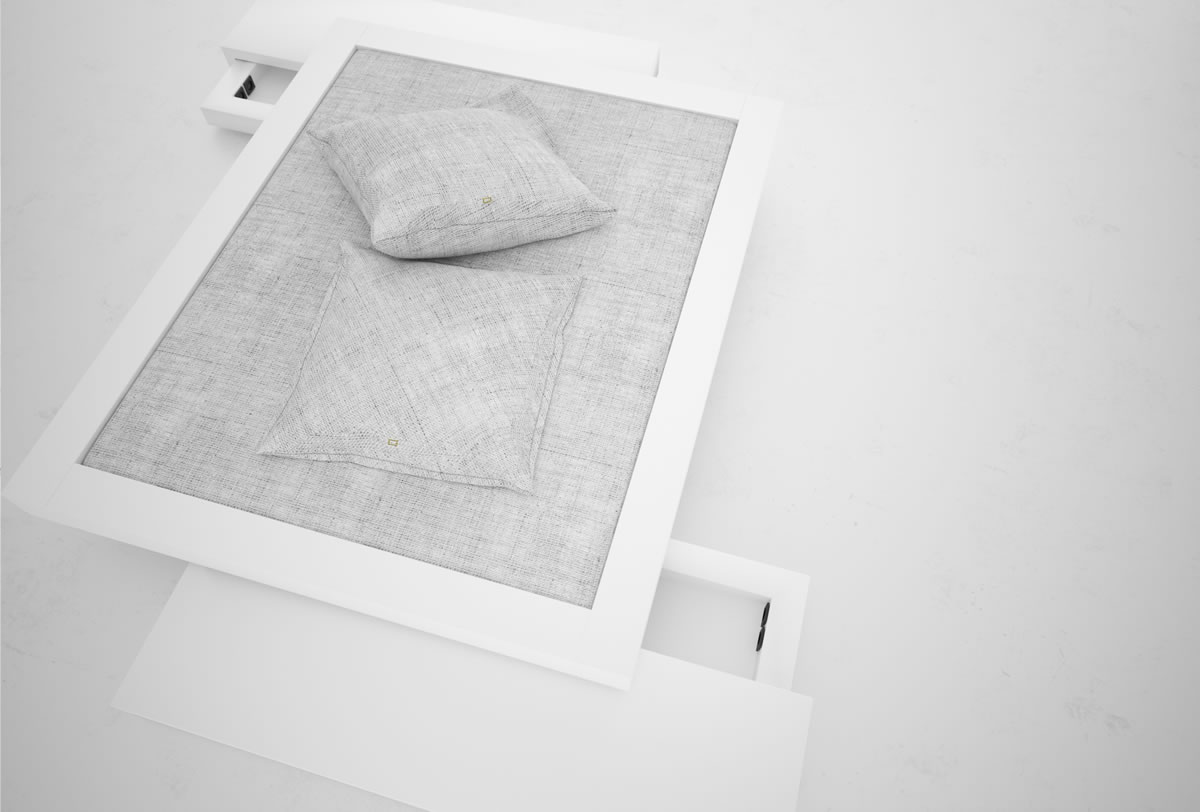 DESIGN BETT VI mass geschneiderter weiss Design BettLuxus puristisches Interior Design RECHTECK