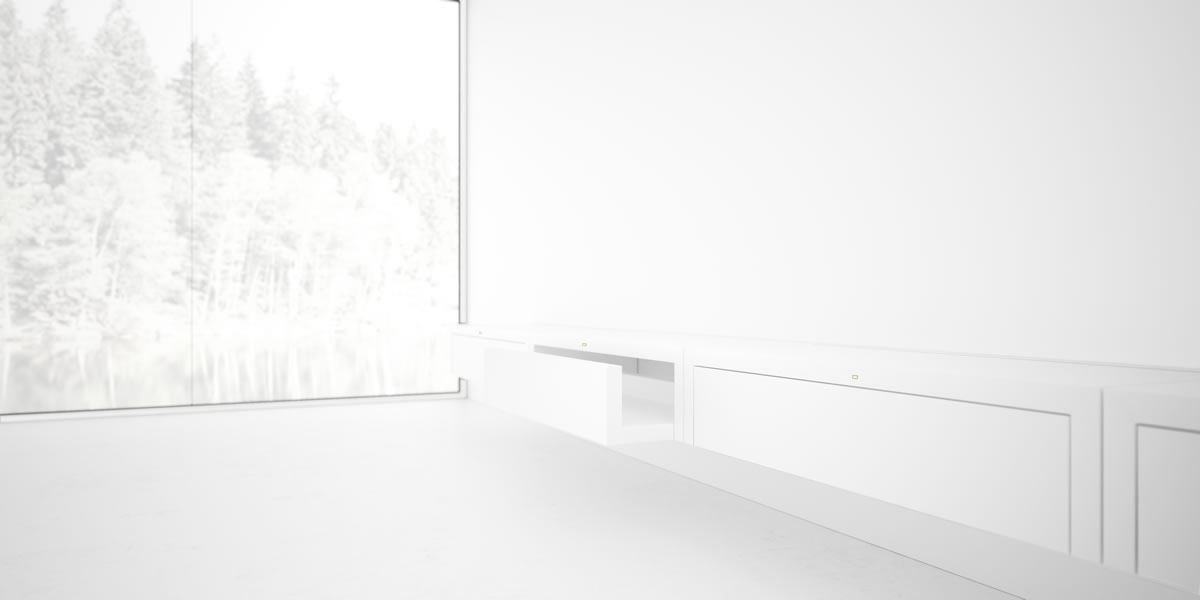 DESIGN SCHRANK I I mass geschneidertes weiss Hifi SideboardLuxus puristisches Interior Design RECHTECK