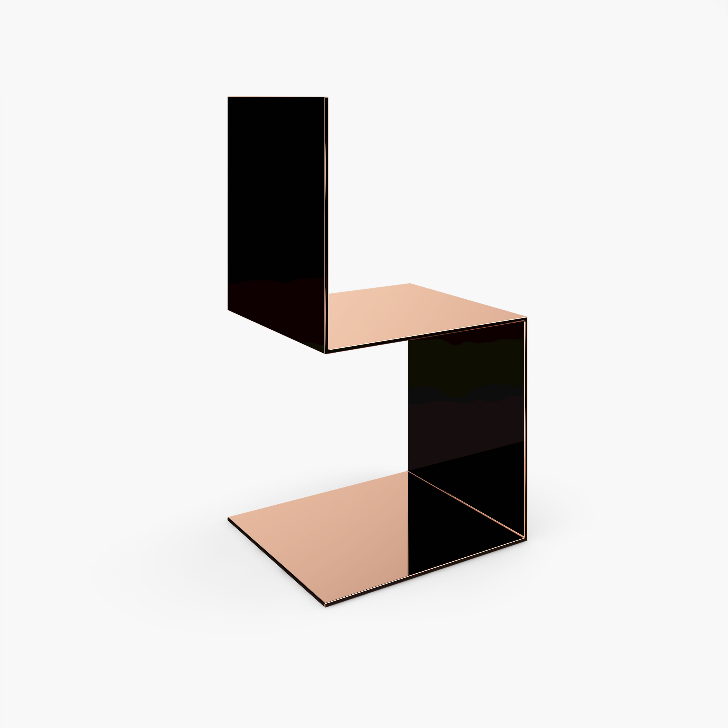 Freischwinger Stuhl Puristisches Kunst Design Rose Gold Felix Schwake 20 423 RECHTECK