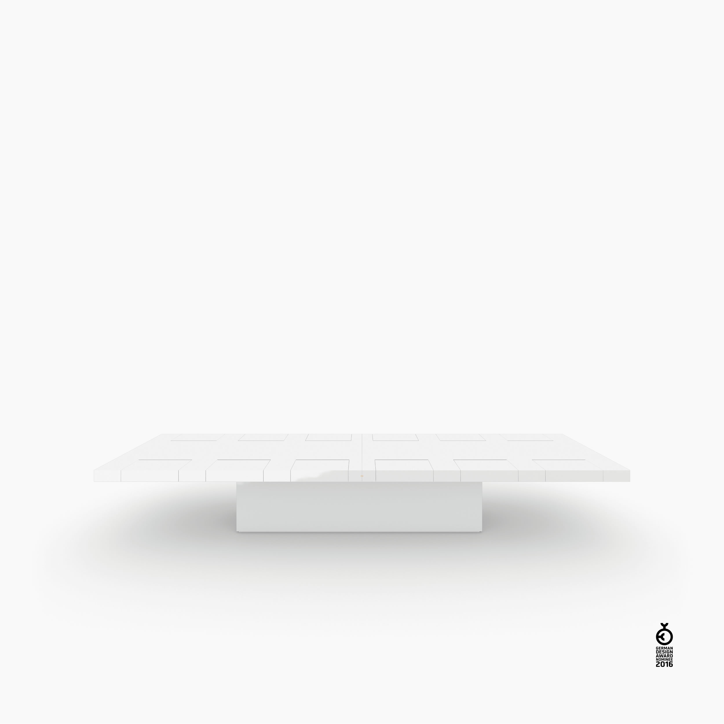 Konferenztisch Scheibe auf Quader weiss bed room Konferenzsaal minimalist design Konferenztische FS 76 FELIX SCHWAKE