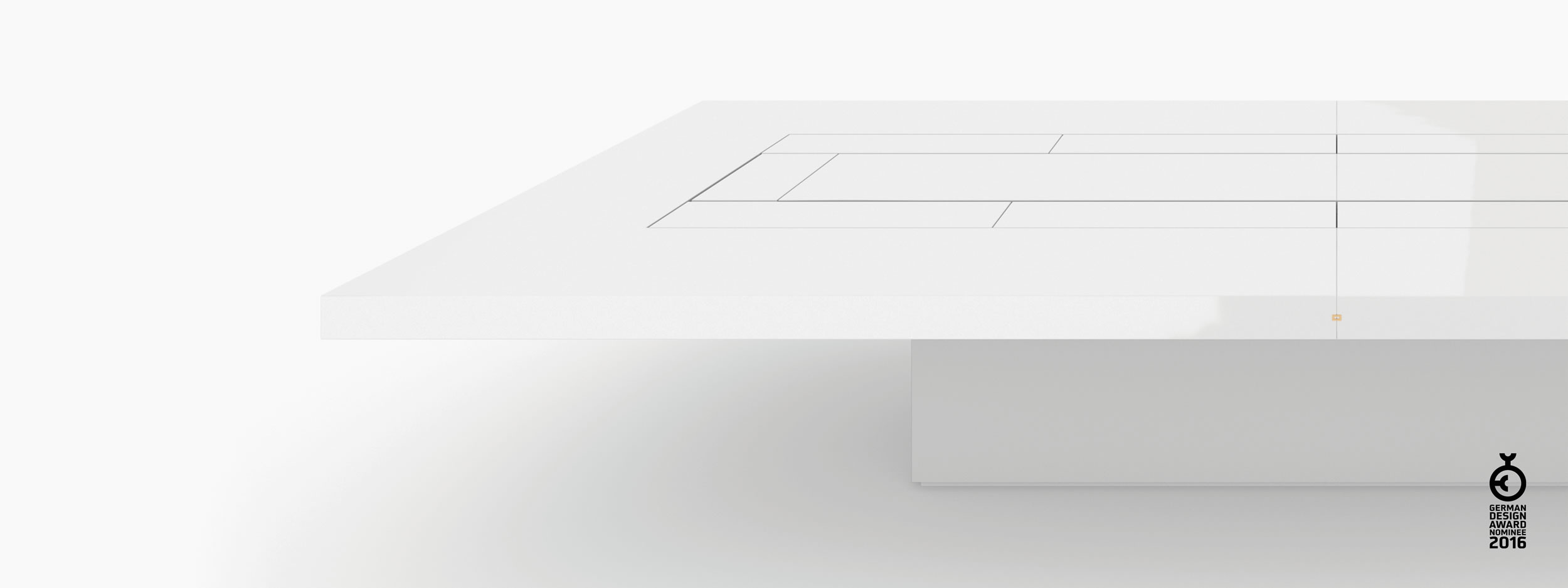 Konferenztisch Scheibe auf Quader weiss interiordesign Konferenzsaal limited edition Konferenztische FS 75 FELIX SCHWAKE RECHTECK