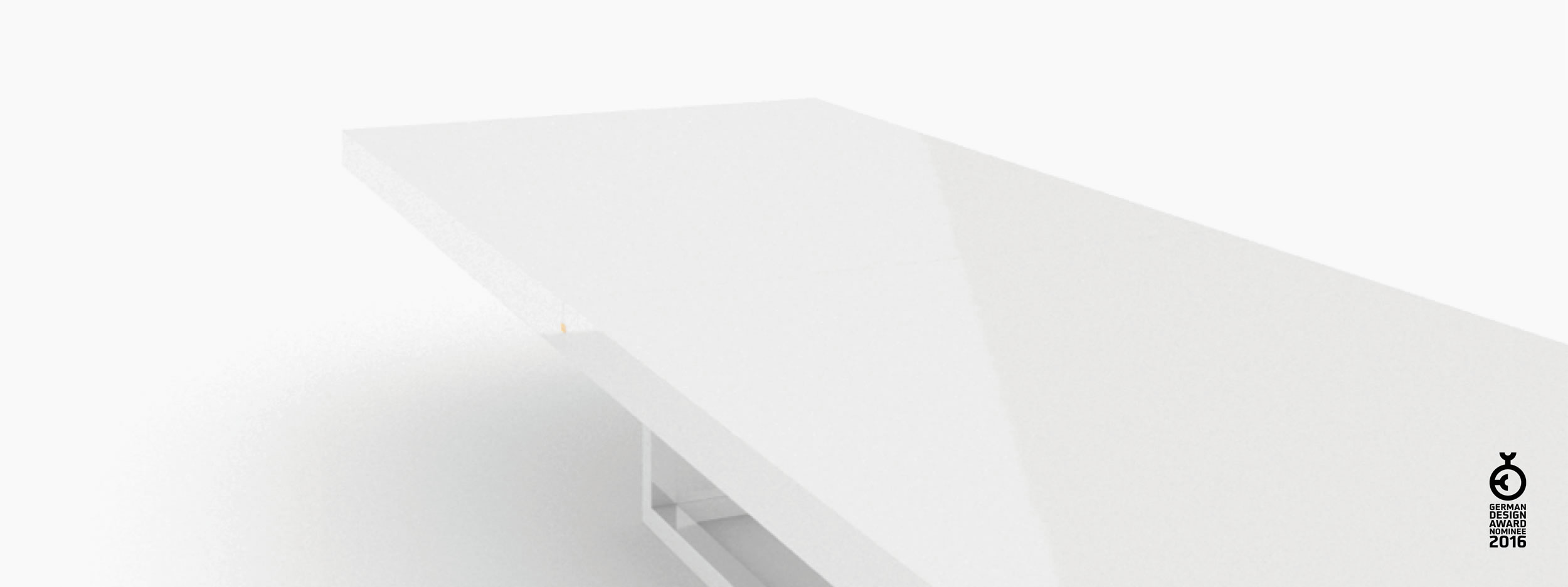 Konferenztisch Scheibe auf Quader weiss luxury Besprechungsraum contemporary art Konferenztische FS 81 FELIX SCHWAKE RECHTECK