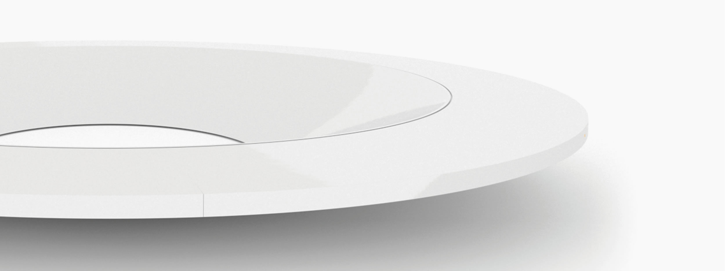 Konferenztisch Scheibe auf Quader weiss sculpture Konferenzsaal Vogue Living Konferenztische FS 69 FELIX SCHWAKE RECHTECK