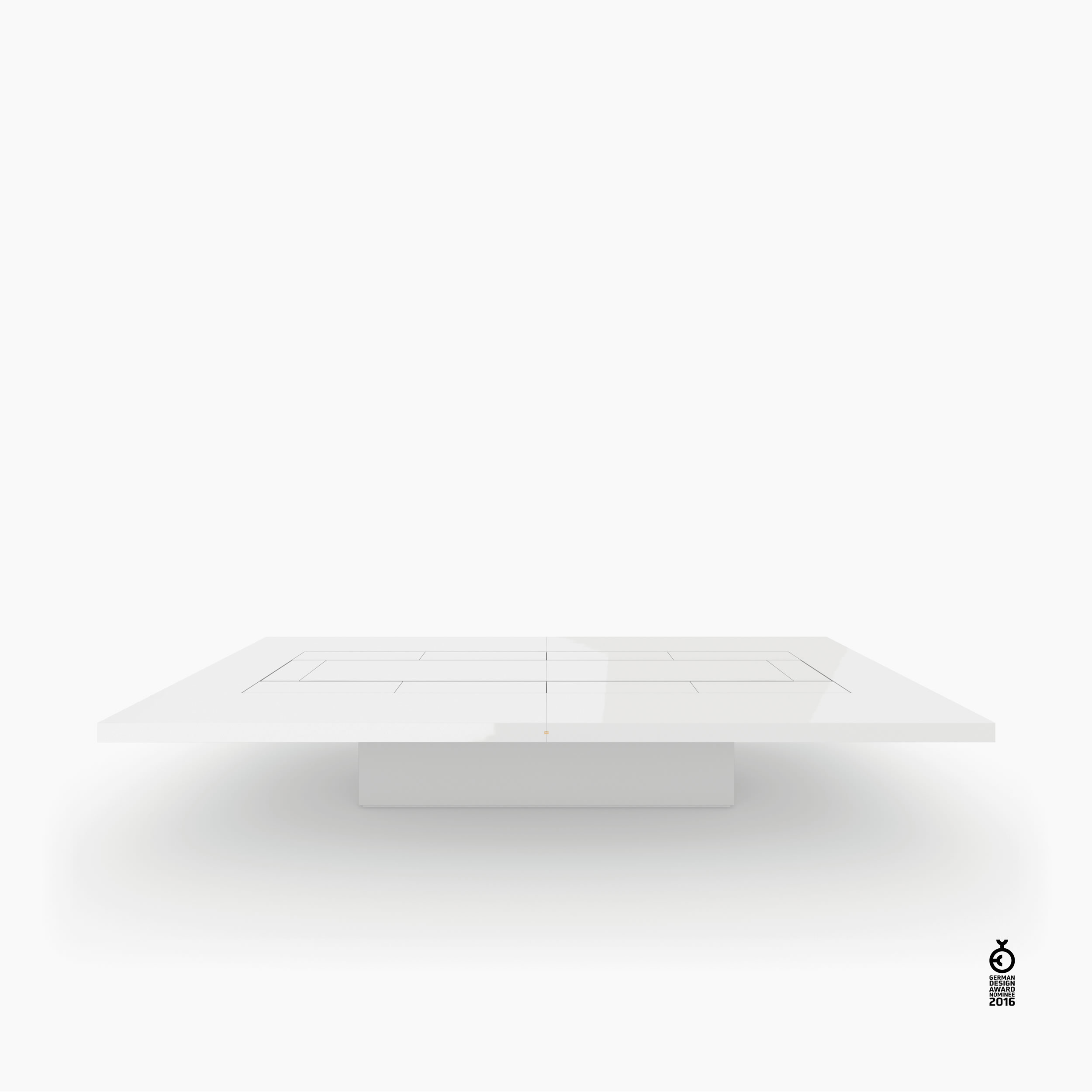 Konferenztisch Scheibe auf Quader weiss white spaces Konferenzsaal collectible design Konferenztische FS 75 FELIX SCHWAKE