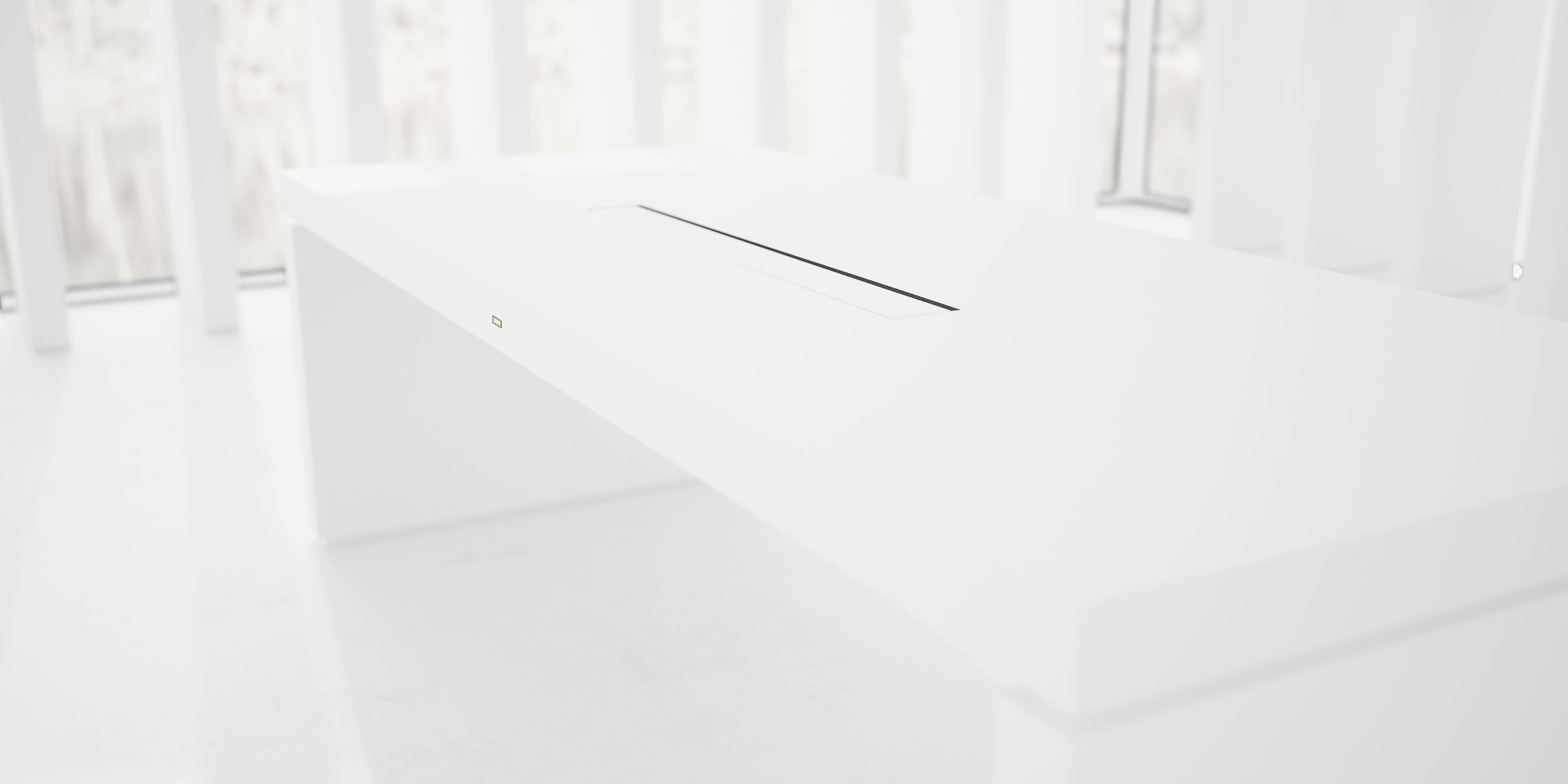 RECHTECK SCHREIBTISCH IV Innovativer Weisser Chef Schreibtisch