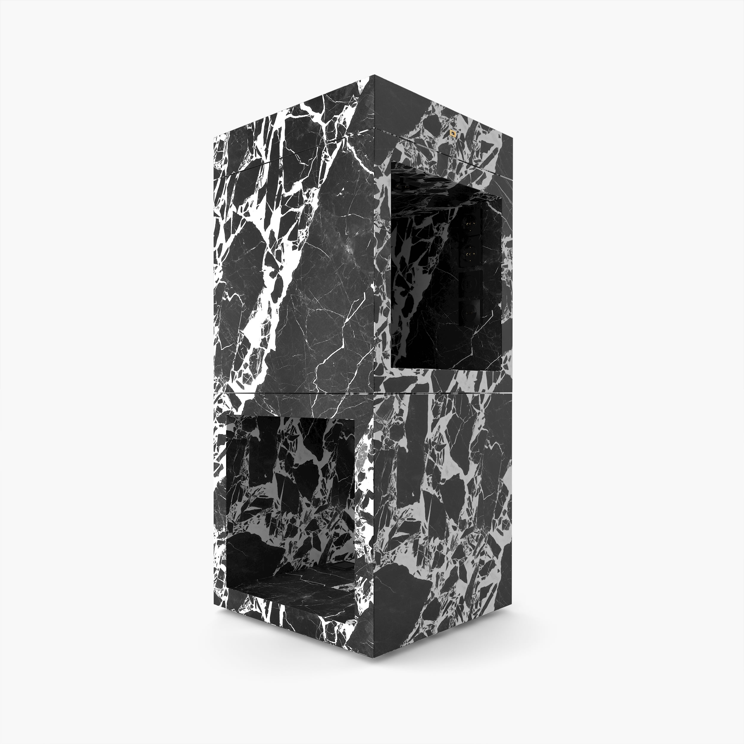 Redner Pult Modernes Kunst Design Marmor Schwarz Weiss Felix Schwake 20 425 RECHTECK