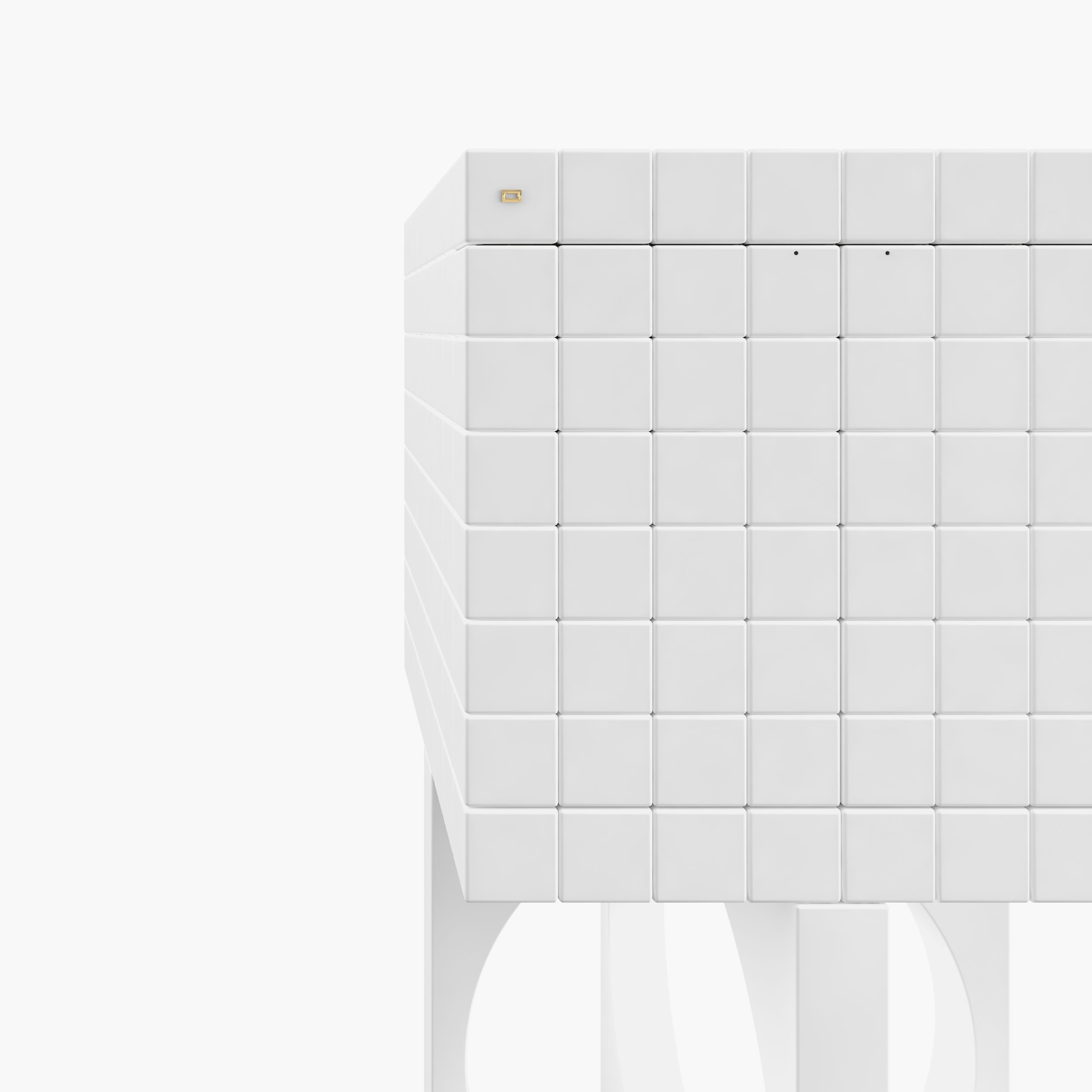 Schrank aus Kuben weiss contemporarysculpture Wohnzimmer home renovation Schraenke FS 146 b FELIX SCHWAKE