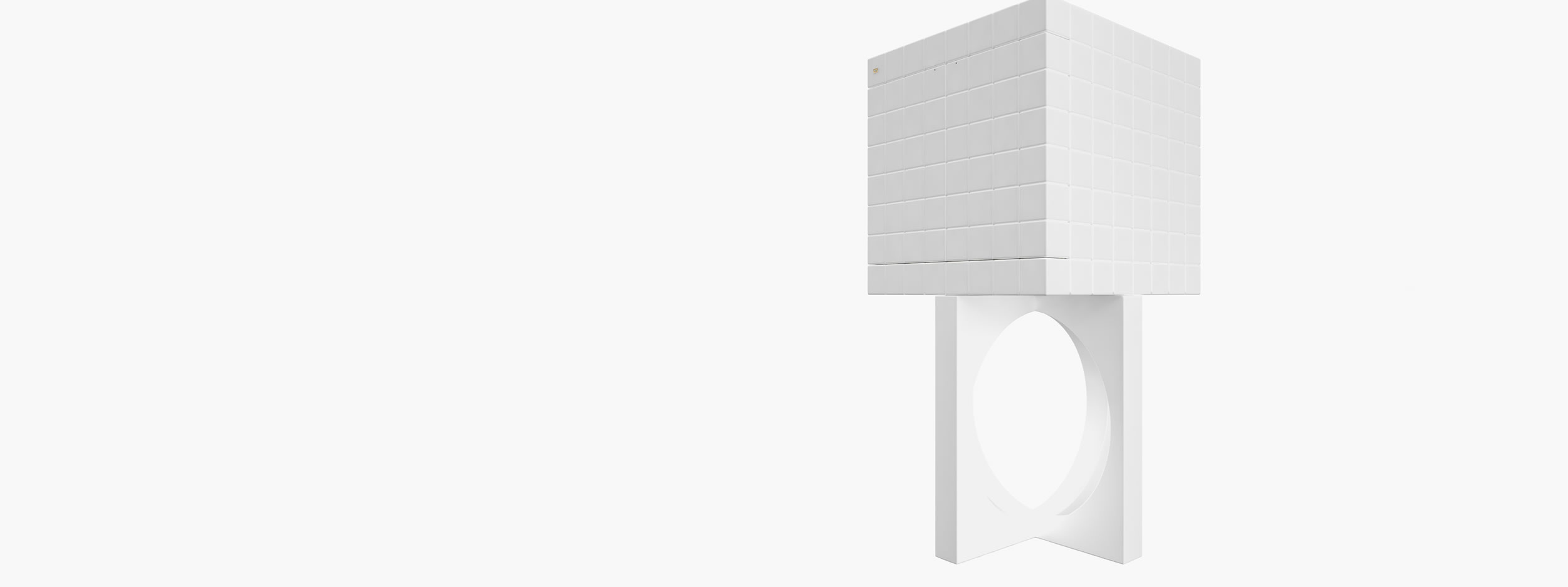 Schrank aus Kuben weiss residentialdesign Wohnzimmer collectors Schraenke FS 146 b FELIX SCHWAKE RECHTECK