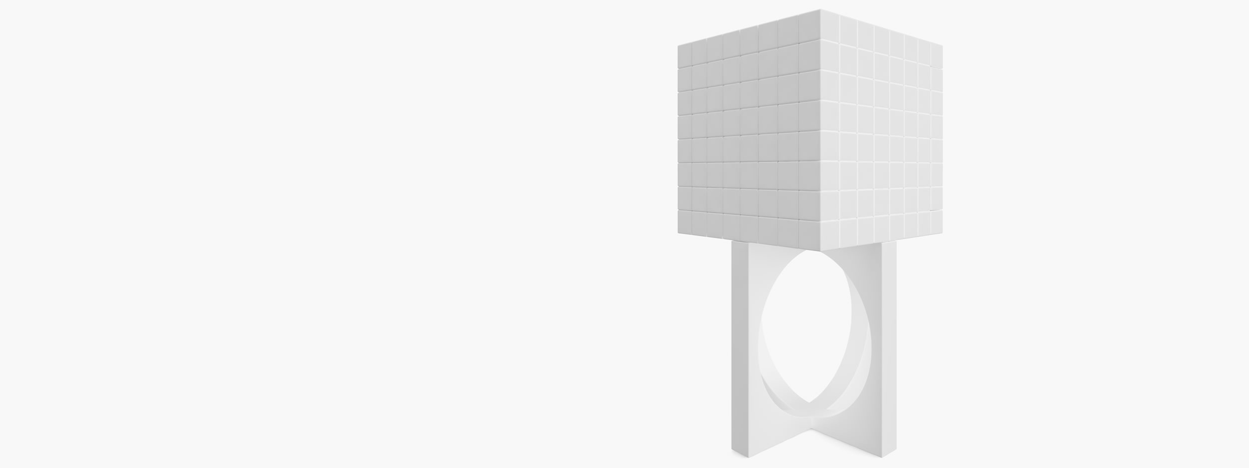 Schrank aus Kuben weiss sculpture Wohnzimmer Vogue Living Schraenke FS 146 b FELIX SCHWAKE RECHTECK