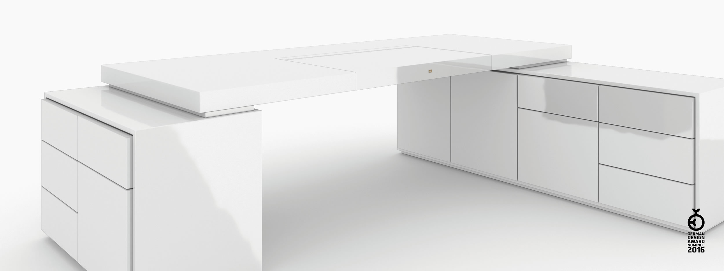 Schreibtisch scheiben und quader weiss architecture design Chefzimmer exclusive design Schreibtische FS 96 FELIX SCHWAKE RECHTECK