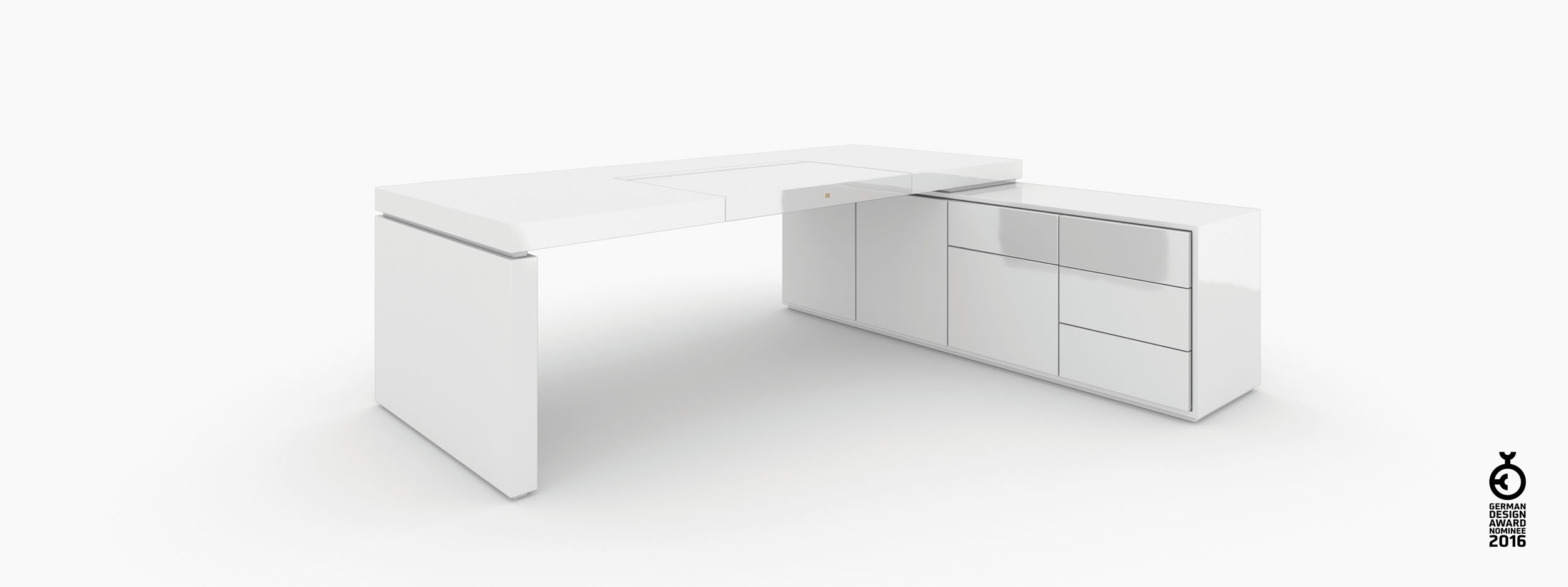 Schreibtisch scheiben und quader weiss handmade Chefzimmer furniture Schreibtische FS 94 FELIX SCHWAKE RECHTECK
