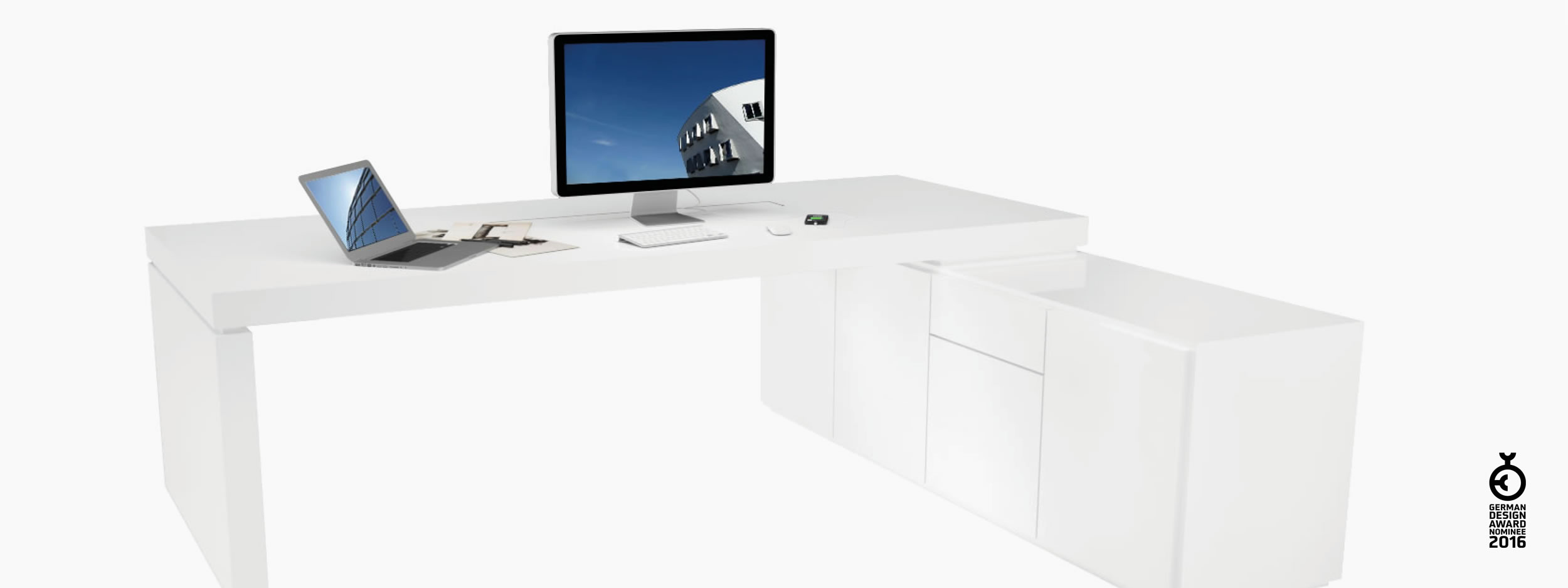 Schreibtisch scheiben und quader weiss homedecoration Chefzimmer interior decorating Schreibtische FS 93 FELIX SCHWAKE RECHTECK