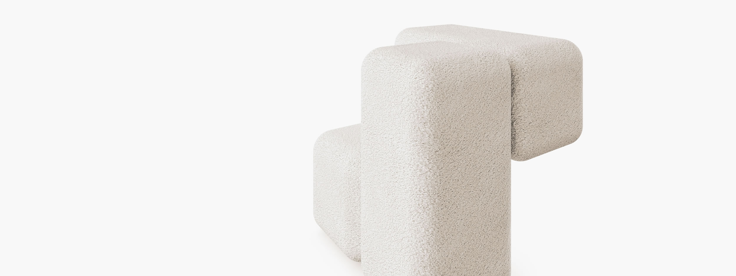 Sessel aus 3 Quadern Boucle futuristisch Wohnzimmer Luxus Sessel FS 412 FELIX SCHWAKE RECHTECK