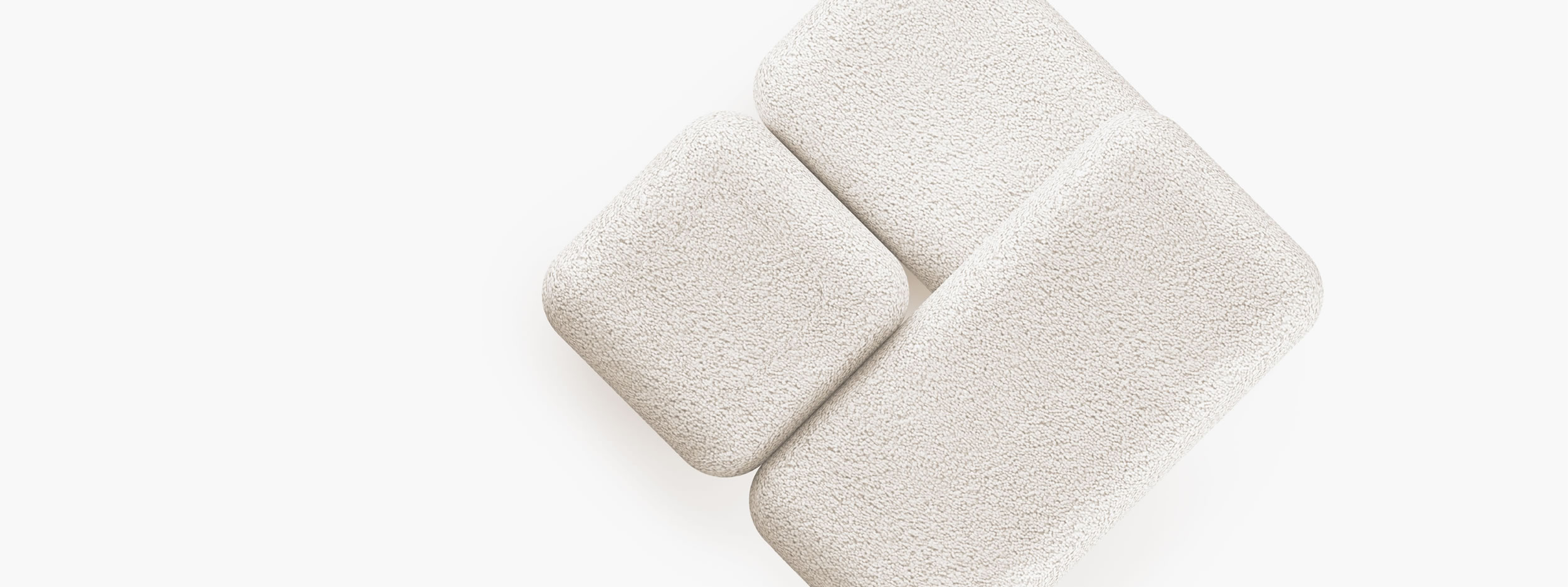 Sessel aus 3 Quadern Boucle geometrisch Wohnzimmer Meisterwerke Sessel FS 412 FELIX SCHWAKE RECHTECK