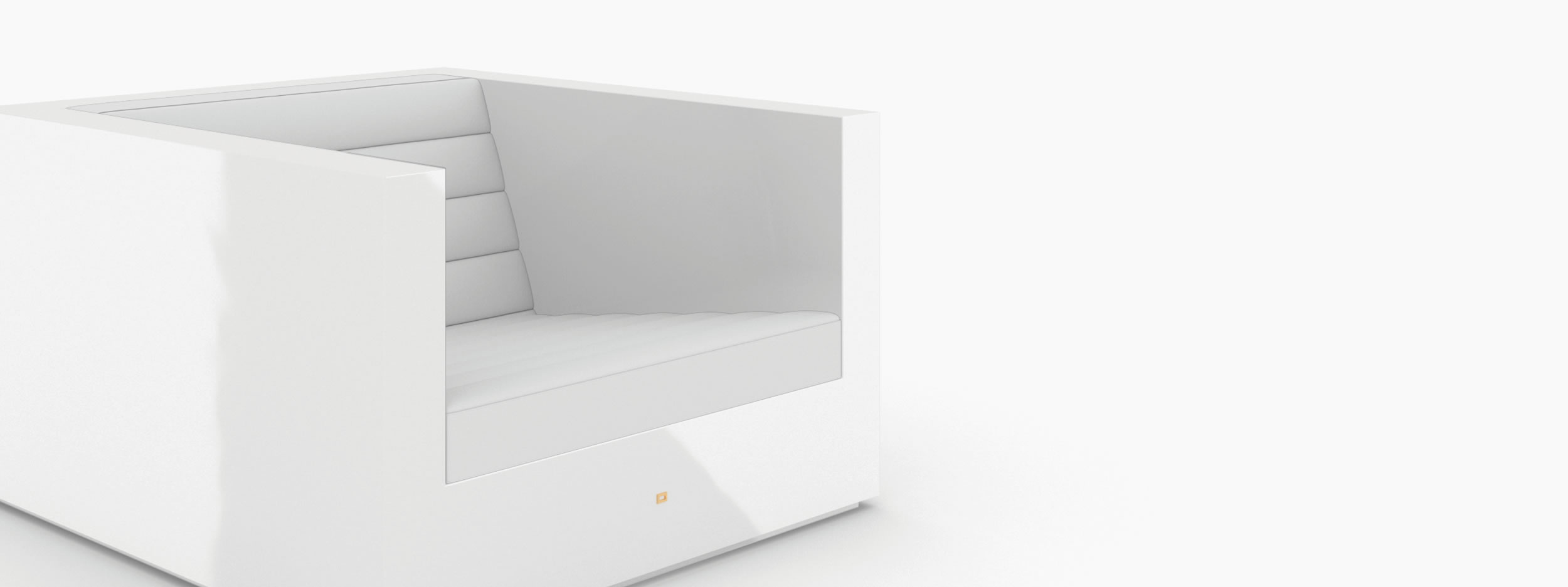 Sessel quadratisch weiss architectural design Buero luxurious interiors Sessel FS 25 FELIX SCHWAKE RECHTECK