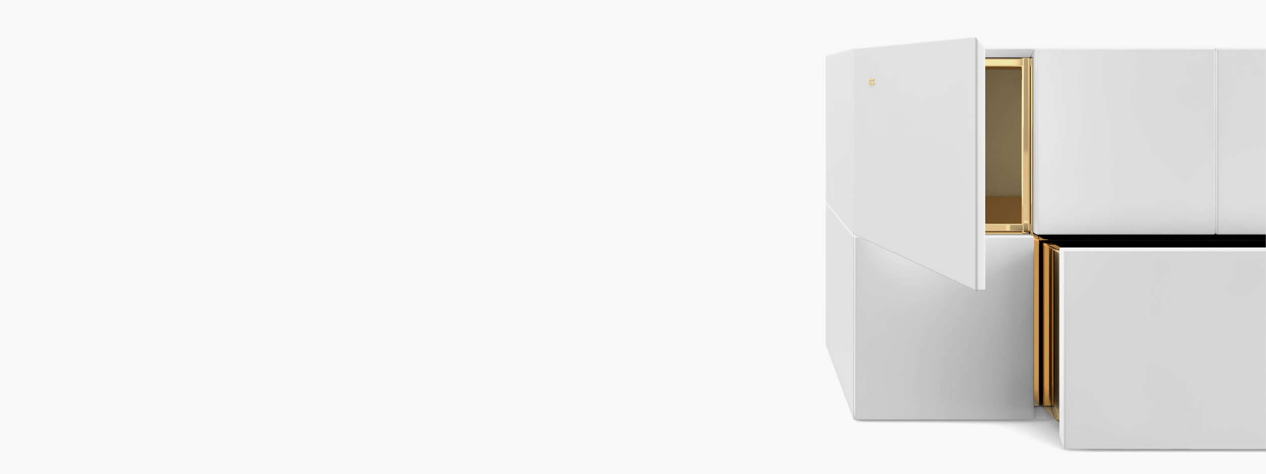 Sideboard aus Kuben weiss beautifulhomes Wohnzimmer art basel Konsolen  Sideboards FS 21 a FELIX SCHWAKE RECHTECK