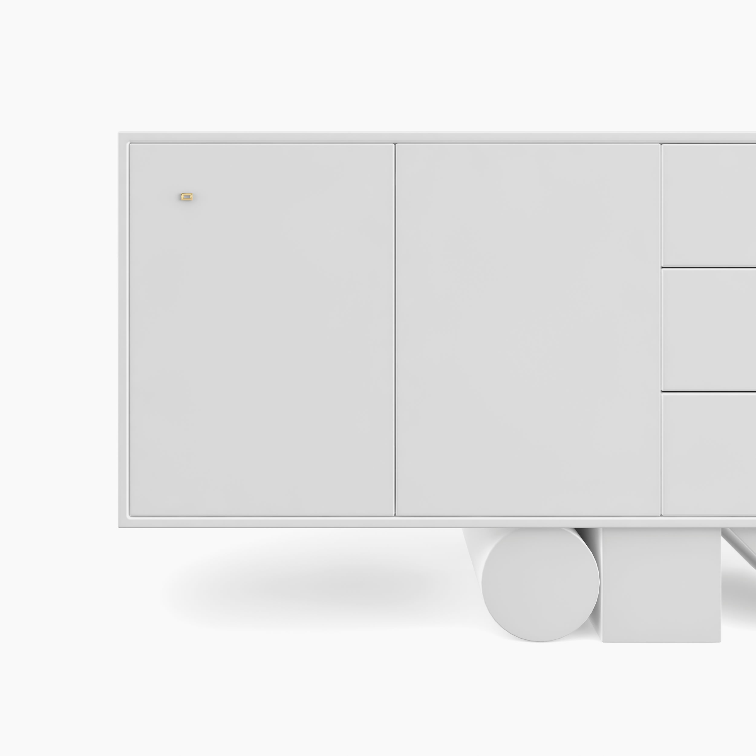 Sideboard wuerfel prisma zylinder weiss archidaily Buero minimalist Sideboards FS 4 FELIX SCHWAKE
