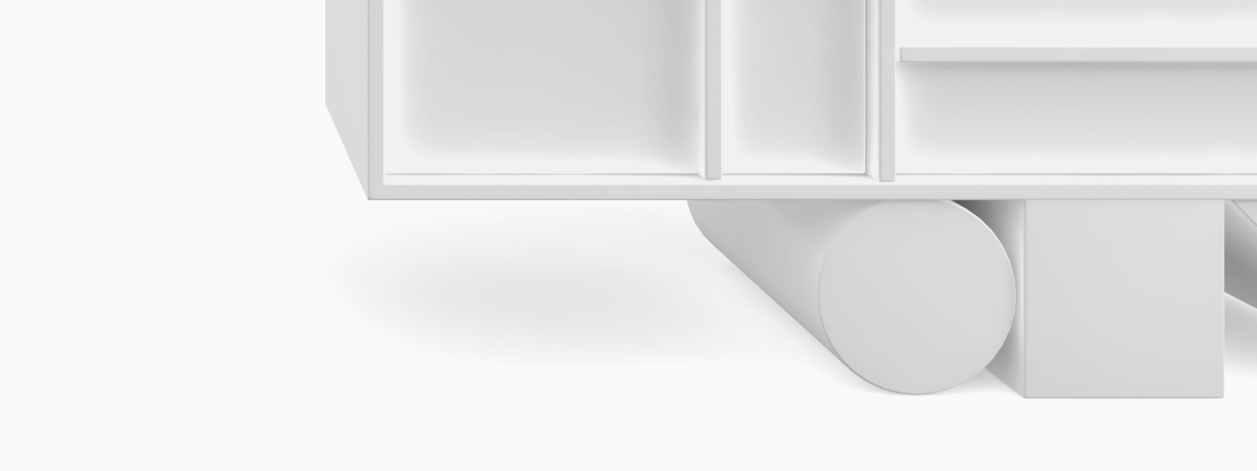 Sideboard wuerfel prisma zylinder weiss architecture design Buero exclusive design Sideboards FS 17 FELIX SCHWAKE RECHTECK