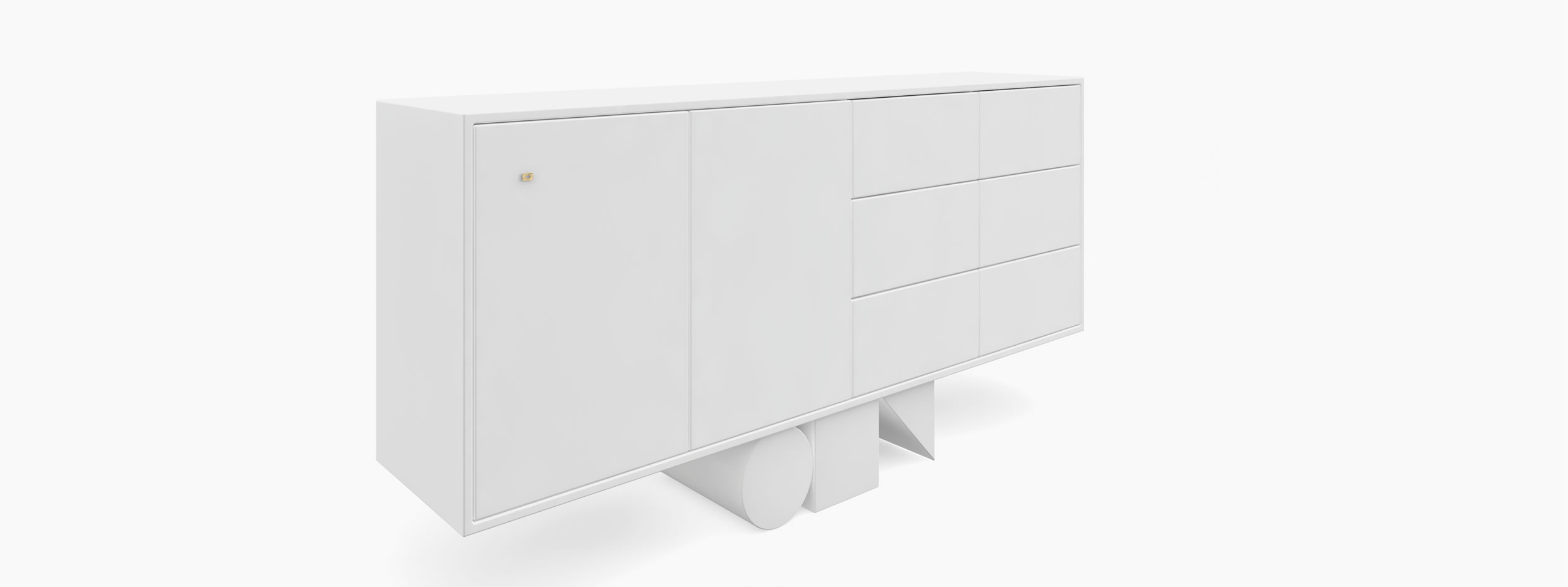 Sideboard wuerfel prisma zylinder weiss homedecoration Buero interior decorating Sideboards FS 4 FELIX SCHWAKE RECHTECK