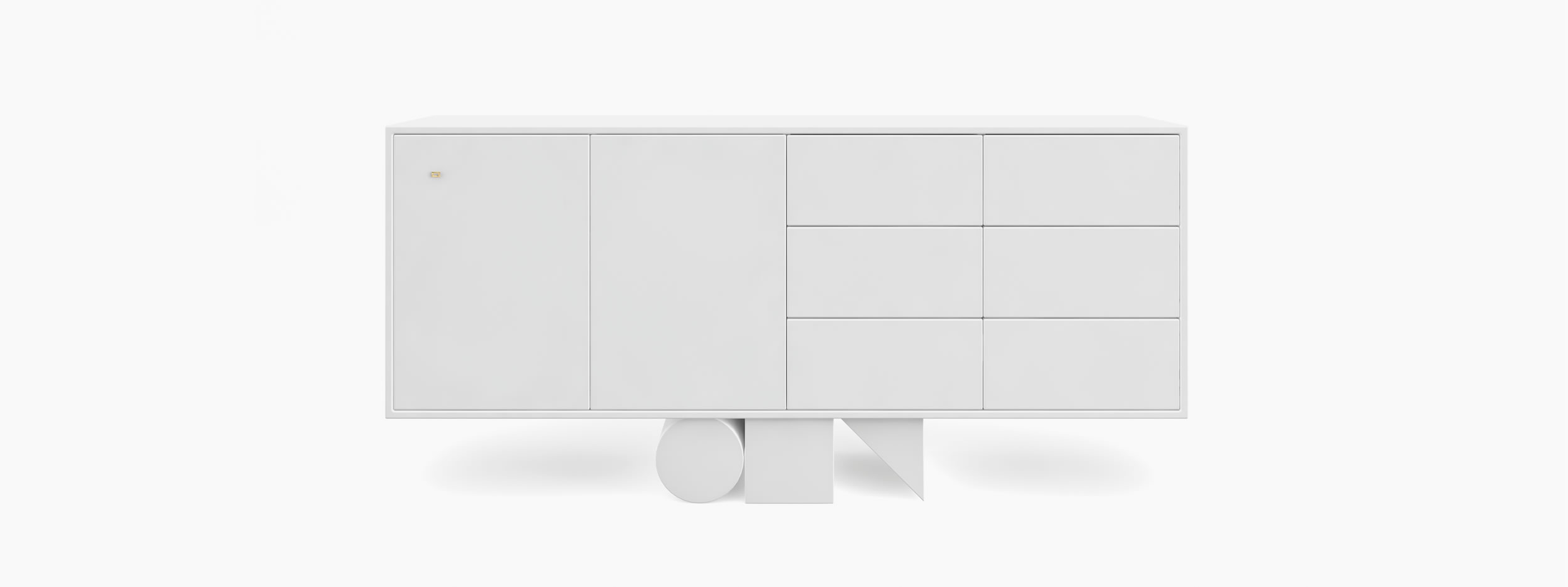Sideboard wuerfel prisma zylinder weiss interiorinspo Buero minimal Sideboards FS 4 FELIX SCHWAKE RECHTECK