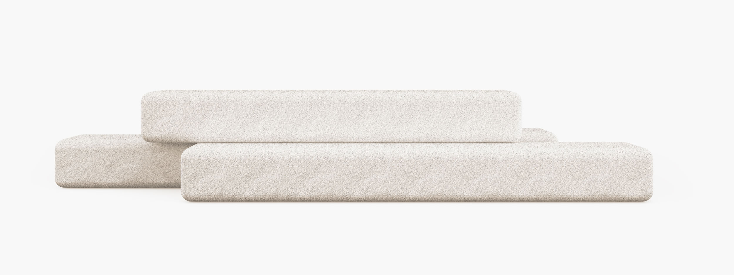 Sofa aus langen geknichten Riegel Boucle elegant Wohnzimmer Kunstwerk Sofas FS 413 1 FELIX SCHWAKE RECHTECK