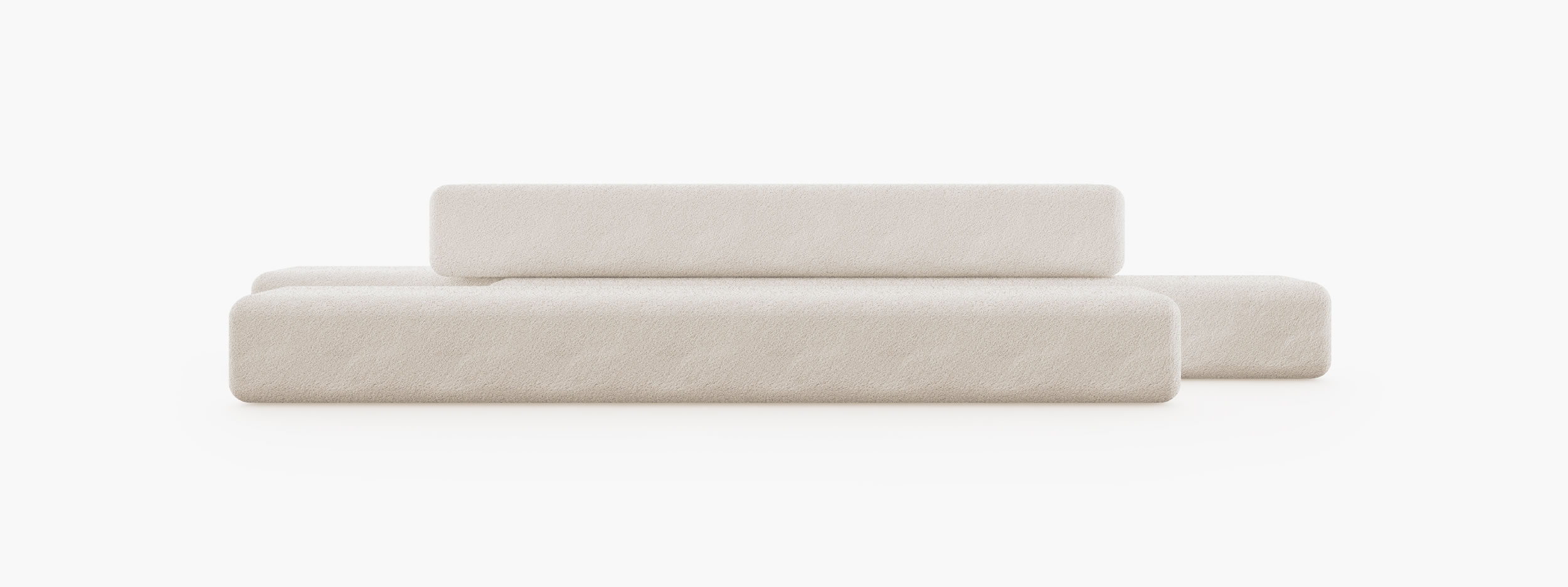 Sofa aus langen geknichten Riegel Boucle ikonisch Wohnzimmer moderne Kunst Sofas FS 413 1 FELIX SCHWAKE RECHTECK