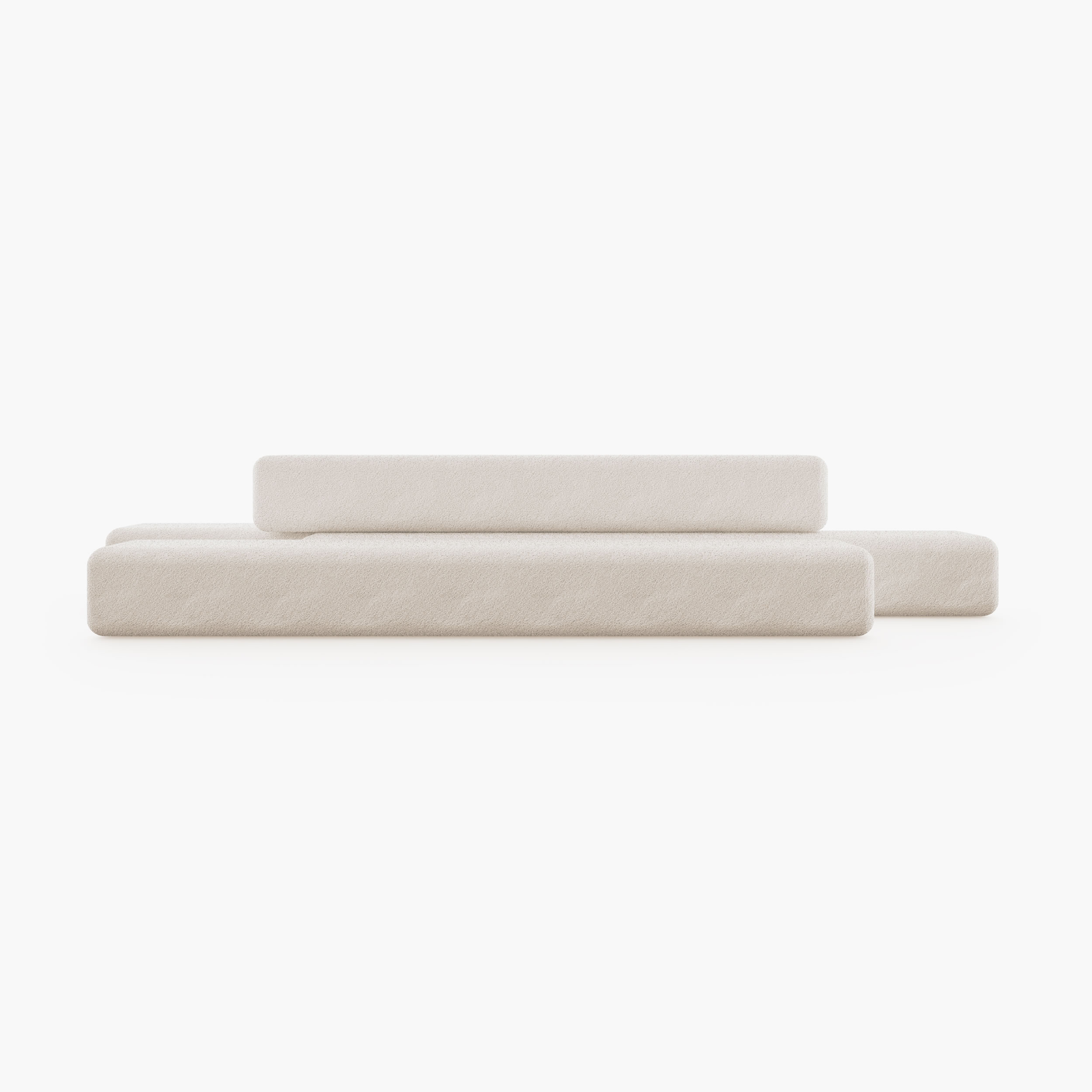 Sofa aus langen geknichten Riegel Boucle ikonisch Wohnzimmer moderne Kunst Sofas FS 413 1 FELIX SCHWAKE