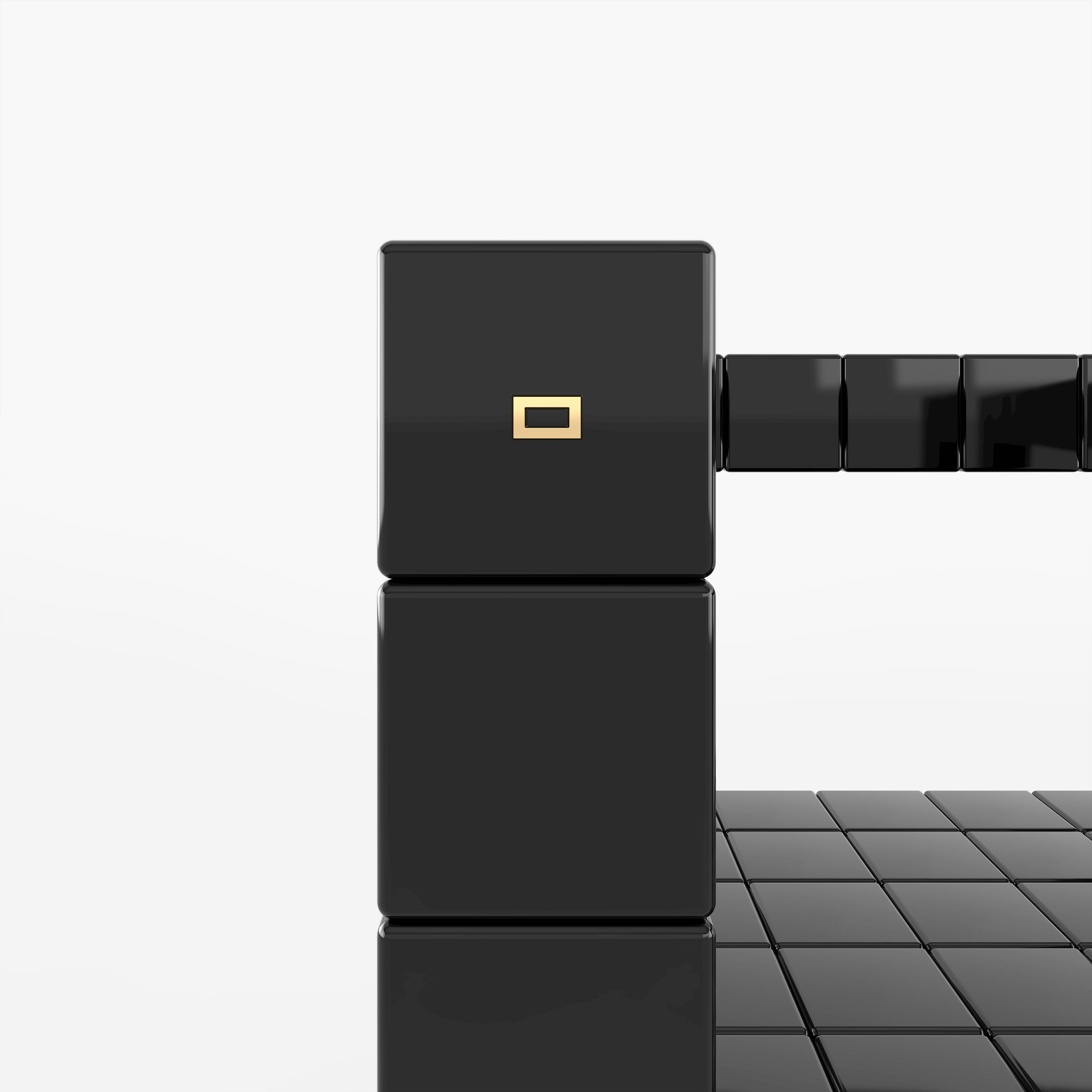 Stuhl Armlehnen Handgefertigtes Design Klavierlack Hochglanz Schwarz Felix Schwake 20 437 RECHTECK