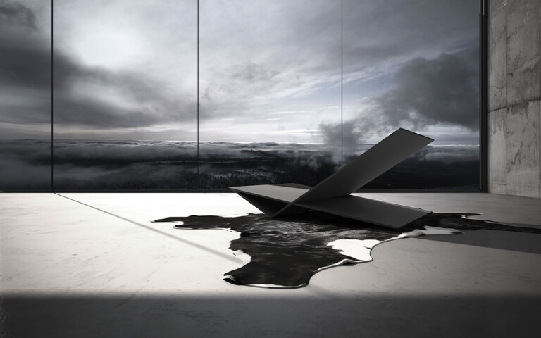 Hightech-Loungesessel in Tarnkappen-Schwarz - Stealth-Optik