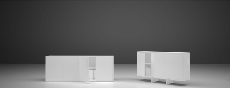 Edles Sideboard in wei&szlig;em Klavierlack