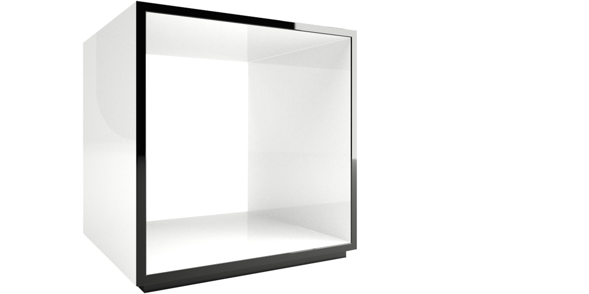 Regal-W&uuml;rfel lack edel hochglanz weiss schwarze kante