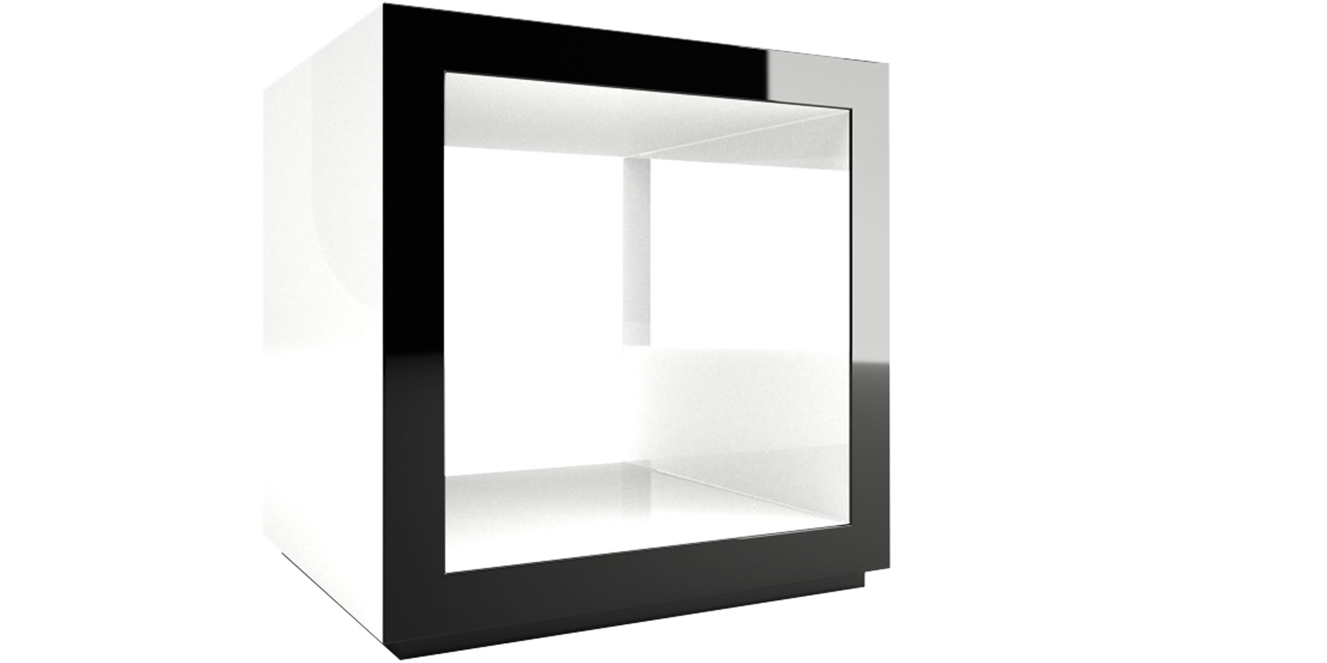 Regal-W&uuml;rfel lack edel hochglanz weiss kontrast schwarz