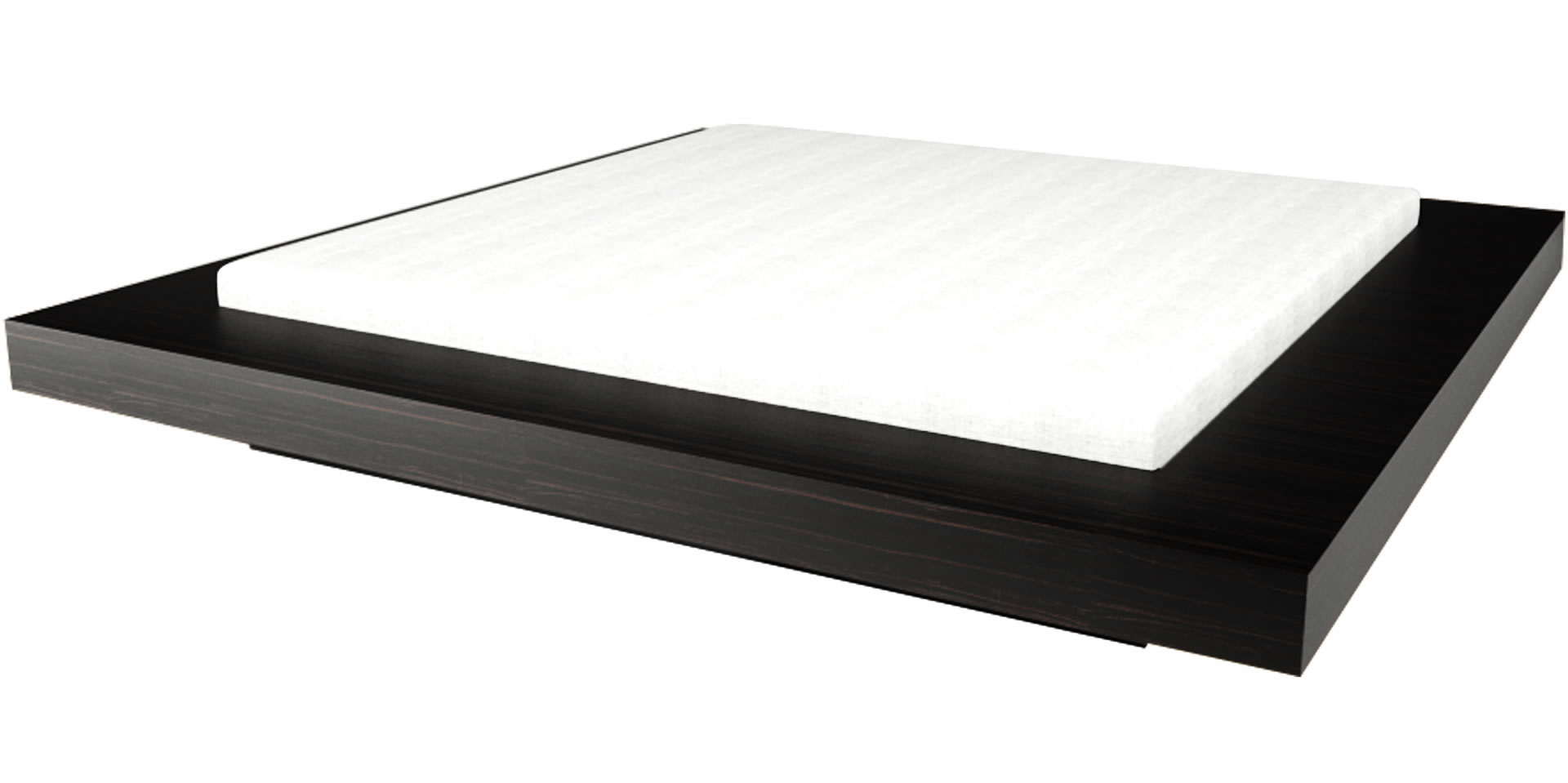 Bett dunkles Holz 180x200 Design flach Ebenholz