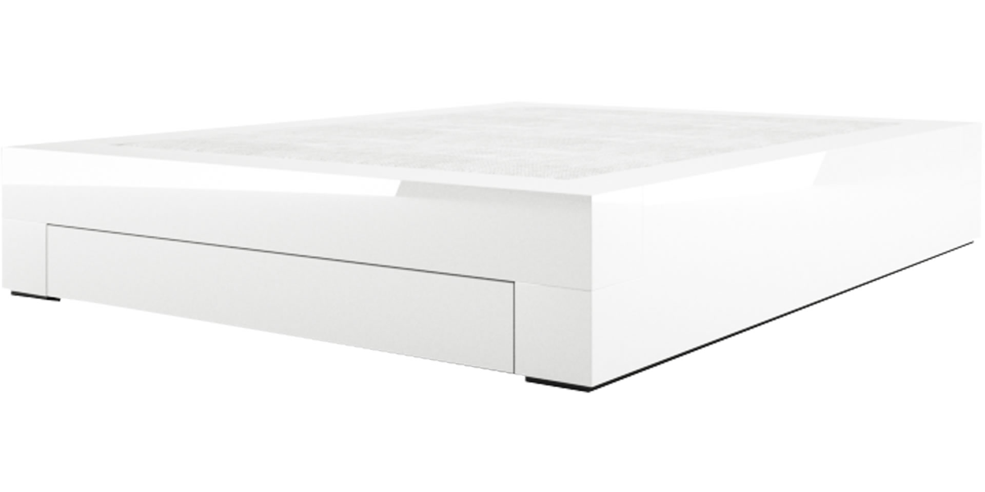 Doppelbett weiss lackiert flaches design 160x200 edeler Luxus