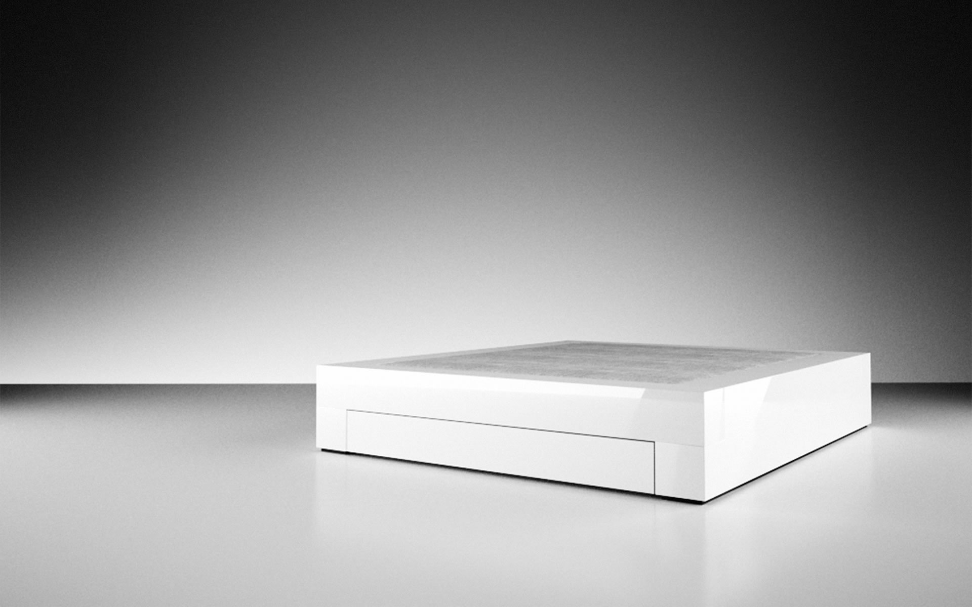 Doppel-Bett mit Bettk&auml;sten 200x200 weiss edel modern