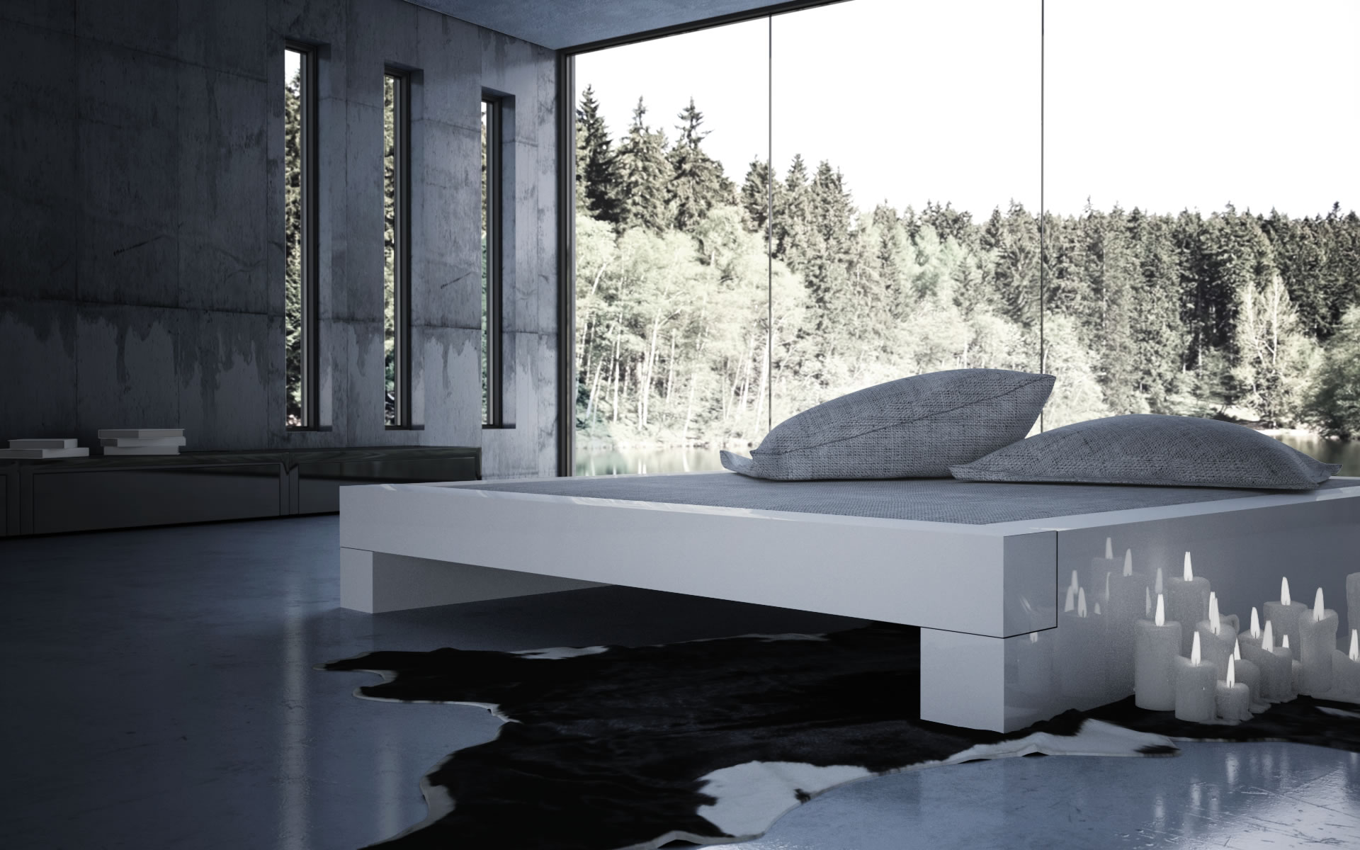 bett weiss hochglanz design somnium