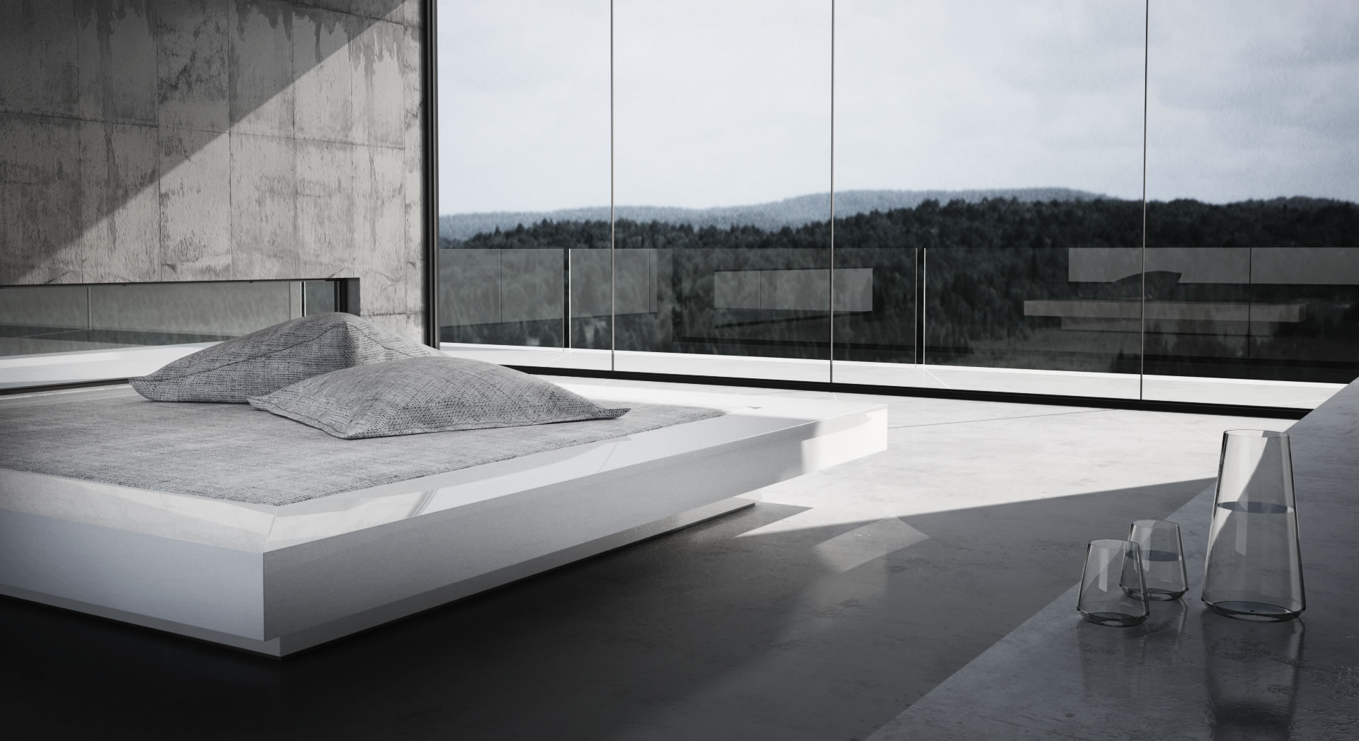 Bett 180x200 Lack weiss design VISUM