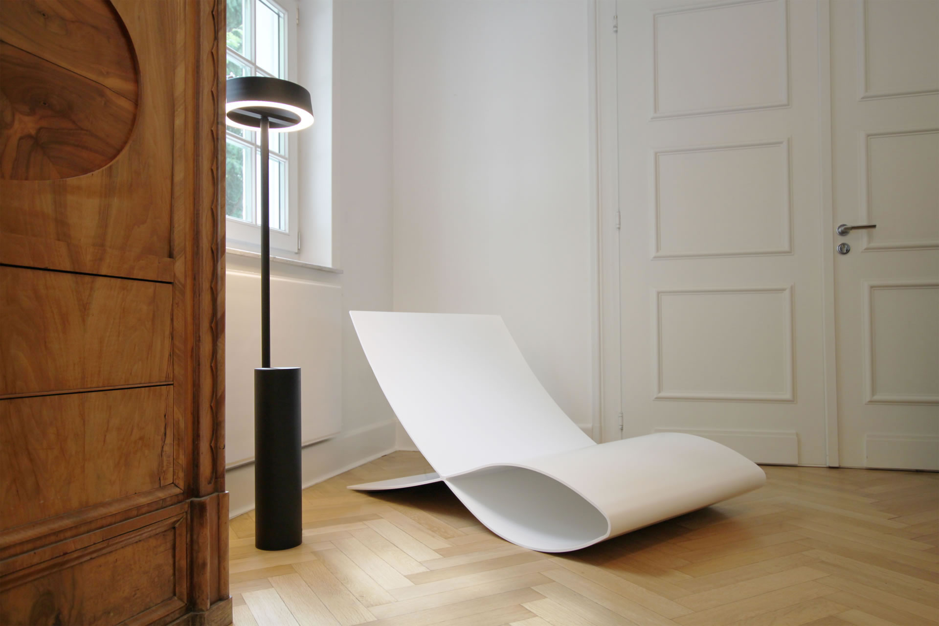 bouromoebel lounge sessel alpha hochglanz weiss modern rechteck felix schwake