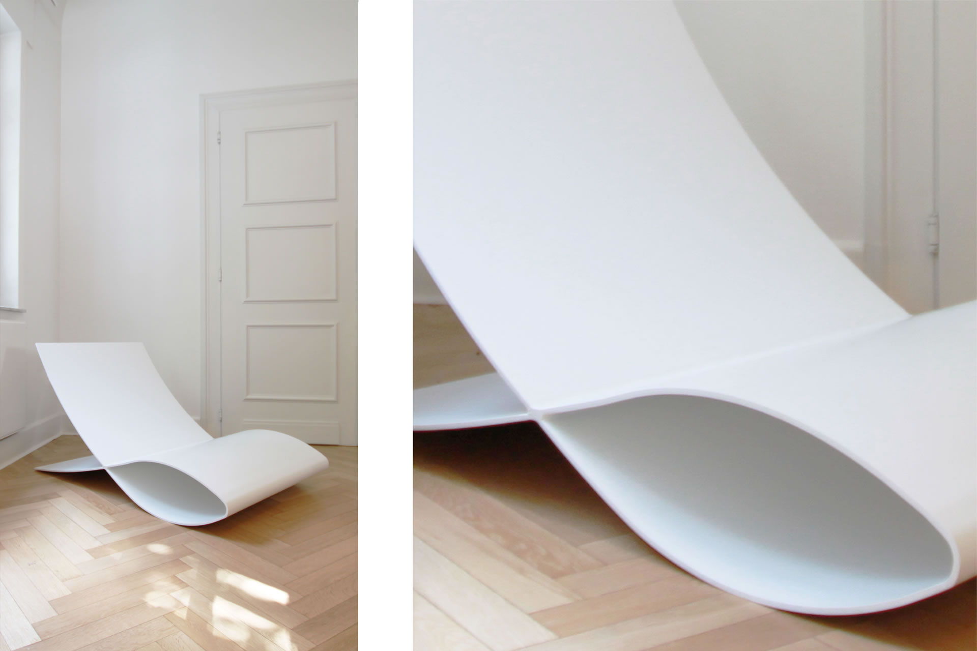 bouromoebel lounge sessel flach alpha hochglanz weiss modern rechteck felix schwake