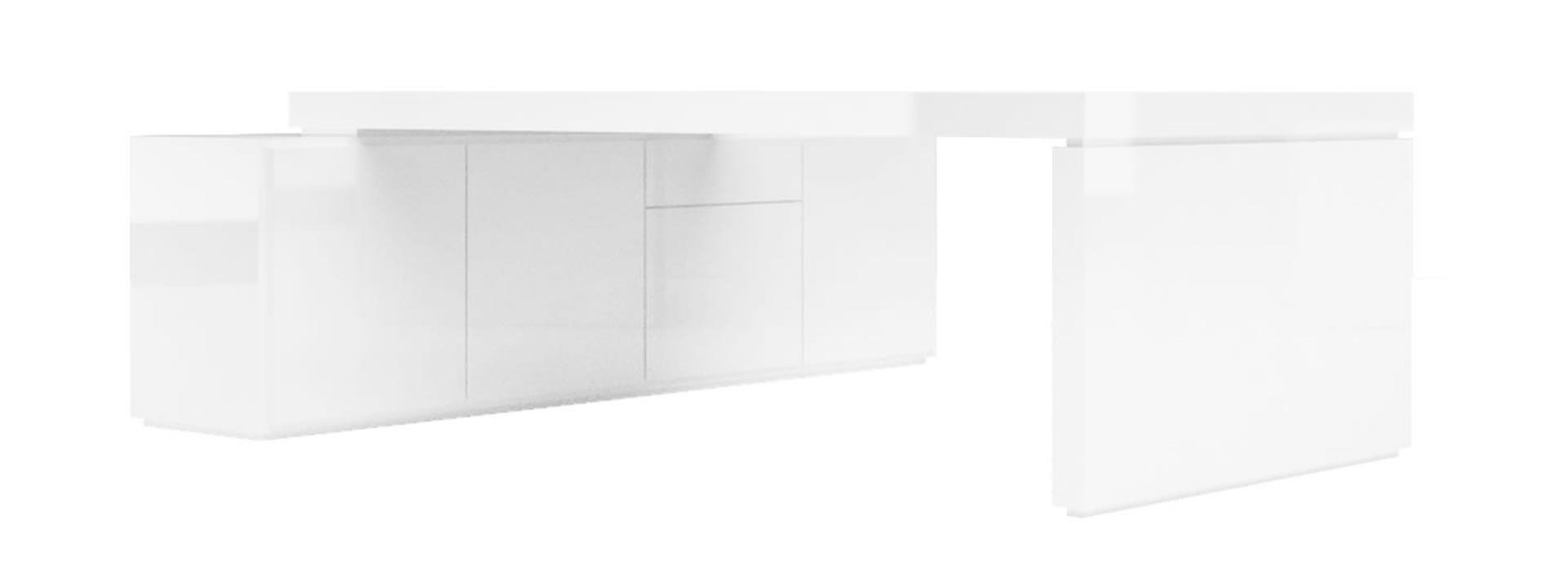 buero schreibtisch weiss hochglanz l tischplatte praefectus rechteck felix schwake