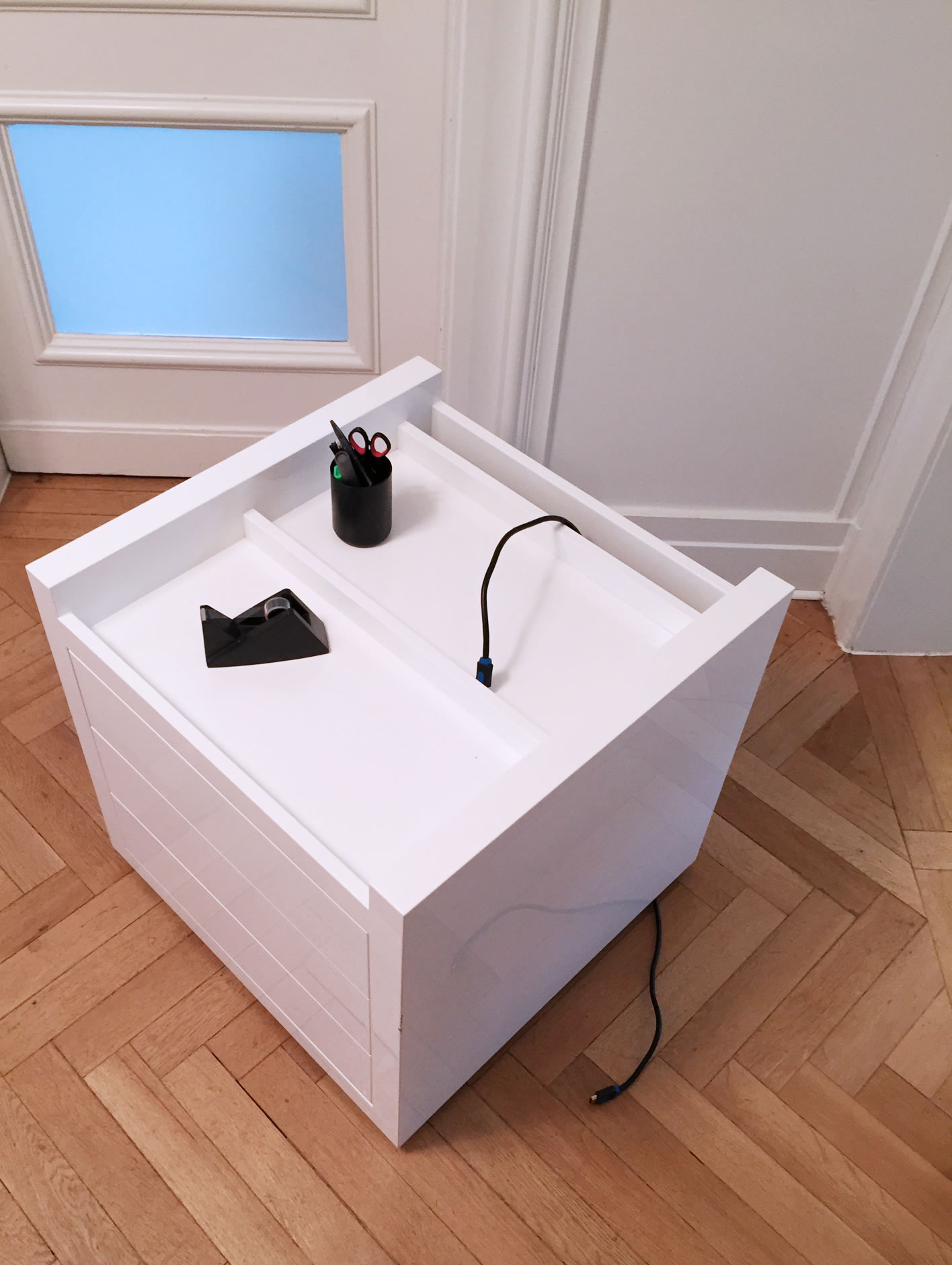 bueromoebel sideboard hochglanz weiss lack klavierlack modern rechteck felix schwake