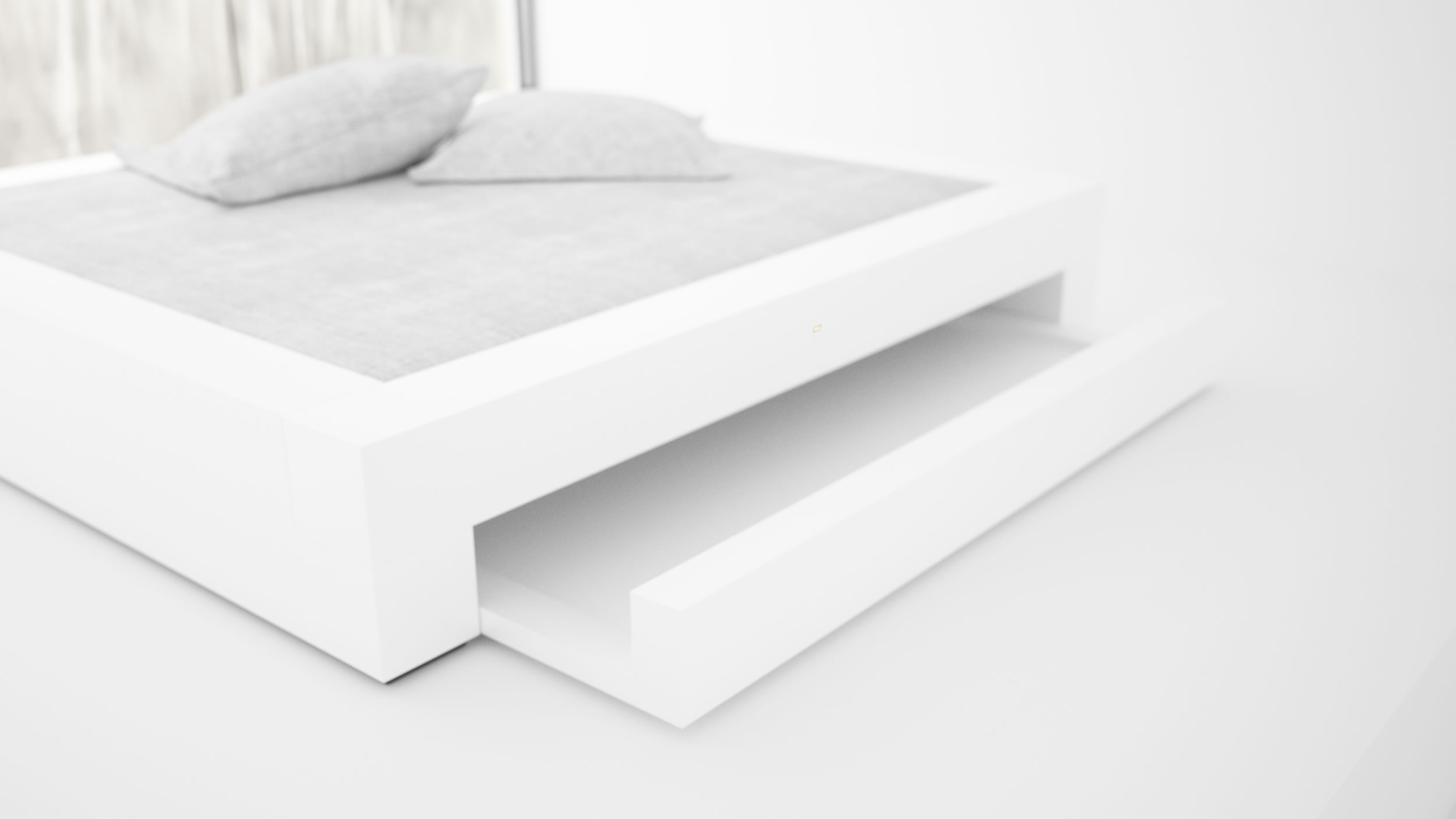 design bett schubladen fs2 puristisch weiss hochglanz